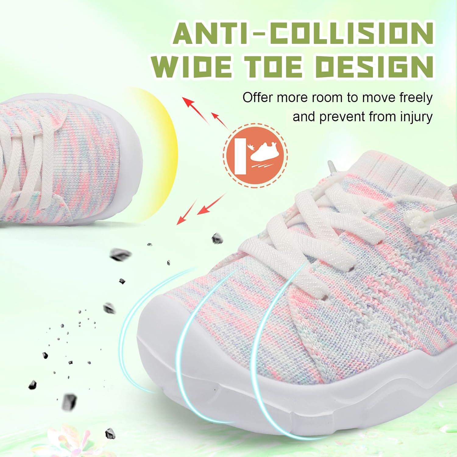 JIASUQI Toddler Shoes for Boys Girls Slip on Sneakers Wide Toe Walking Shoes Toddler Sock Shoes - Image 4