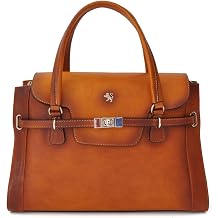 Pratesi Leather Bag for Women Baratti Handbag B305 in Genuine Leather - Bruce Cognac Made in Italy