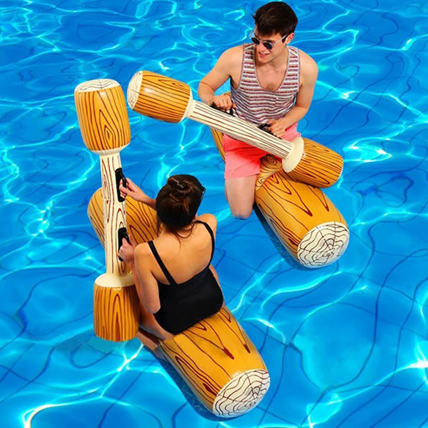 Pacote de 4 peças brinquedos de água flutuantes infláveis logs de ...