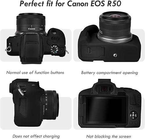 Miniatura 3 de Rieibi EOSR50 EOS R50 Caso, Funda Protectora De Silicona Suave Para Canon EOS R50 EOSR50 Vlogging Cámara, Ligero EOS R50 Funda De Cámara Grip Body