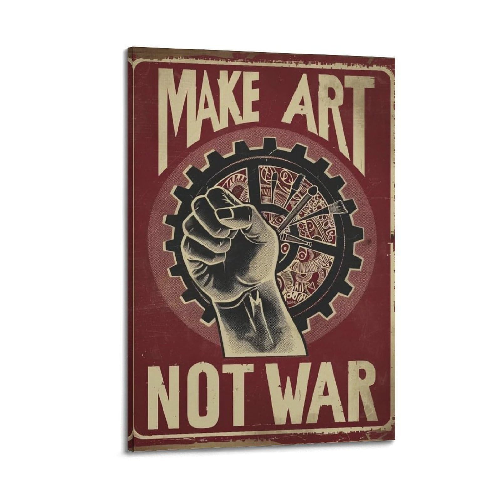 Affiche Make Art Not War toile cadre grand format mur vide - 6