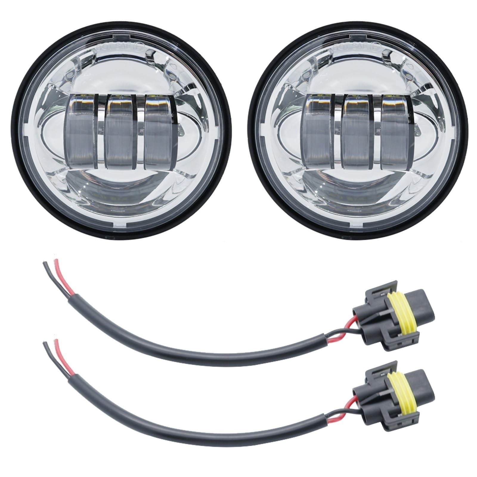 fari moto 4,5" 4-1/2",5 pollici LED Fendinebbia Moto per Motore Faro a con Piastra di, Staffa(Yellow)