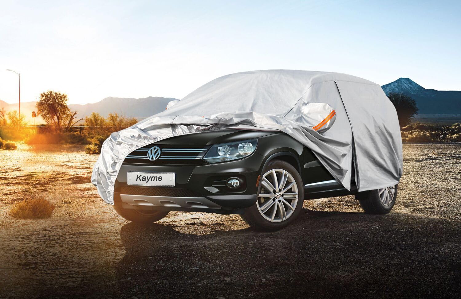 Kayme Funda Coche Exterior, Compatibles con Volkswagen Tiguan (2007-2025), Cubierta para Coche Impermeable Transpirable Anti-UV Antipolvo de 6 Capas, Cubre Coche con Cremallera y Forro de Algodón. — view 7