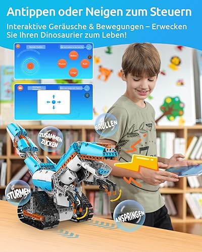 Miniatura 4 de WhalesBot E7 Pro - Kit de robot de codificación y control remoto para niños de 8 años, programación modular y rayada, juego de juguetes educativos