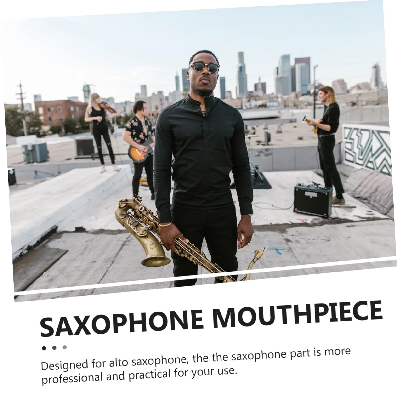 Bec de Saxophone Alto Bleu en ABS, Accessoire de Remplacement Multifonction pour Améliorer le Timbre, pour Saxophonistes