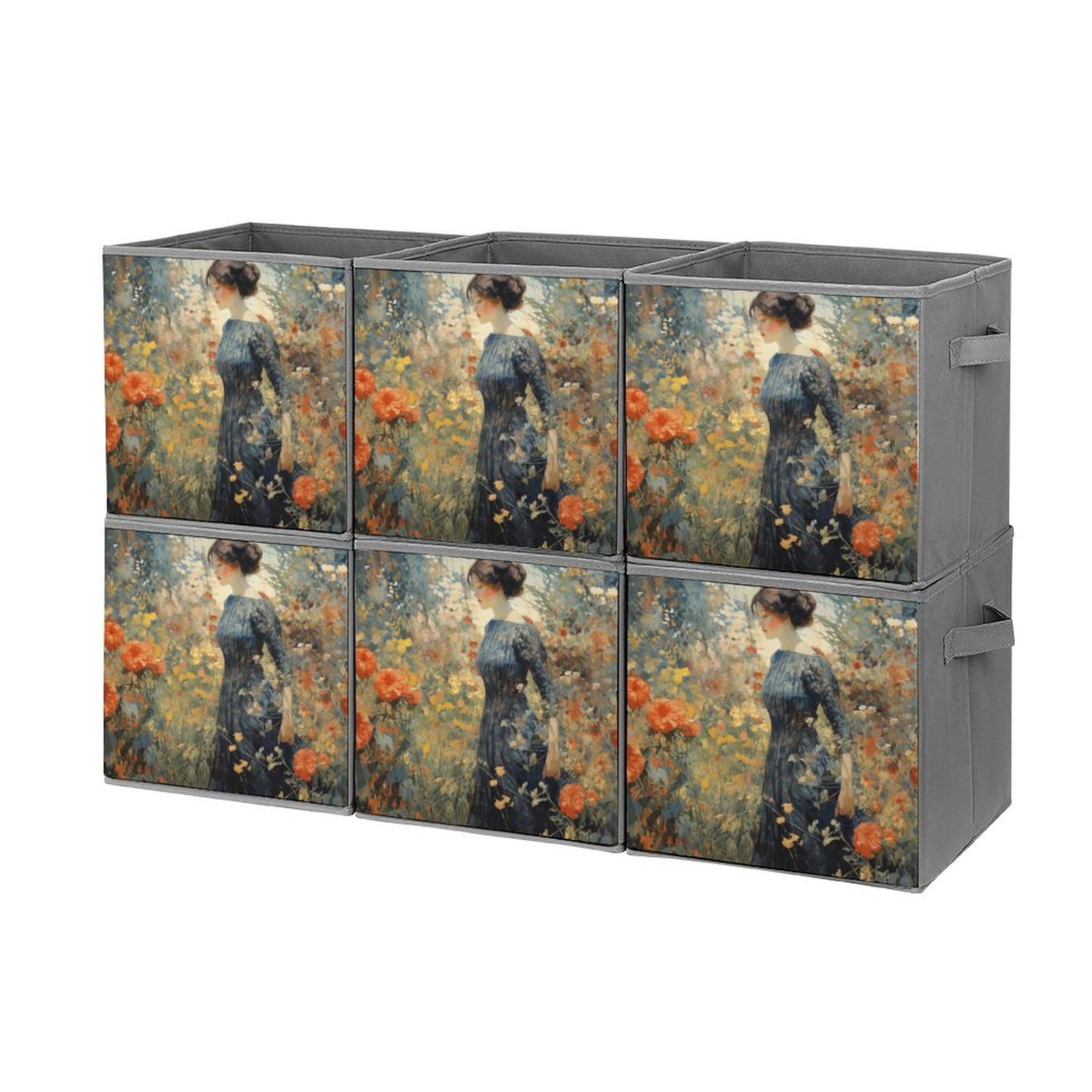 Boîtes de rangement pour dressing et armoire : panier pliable en tissu