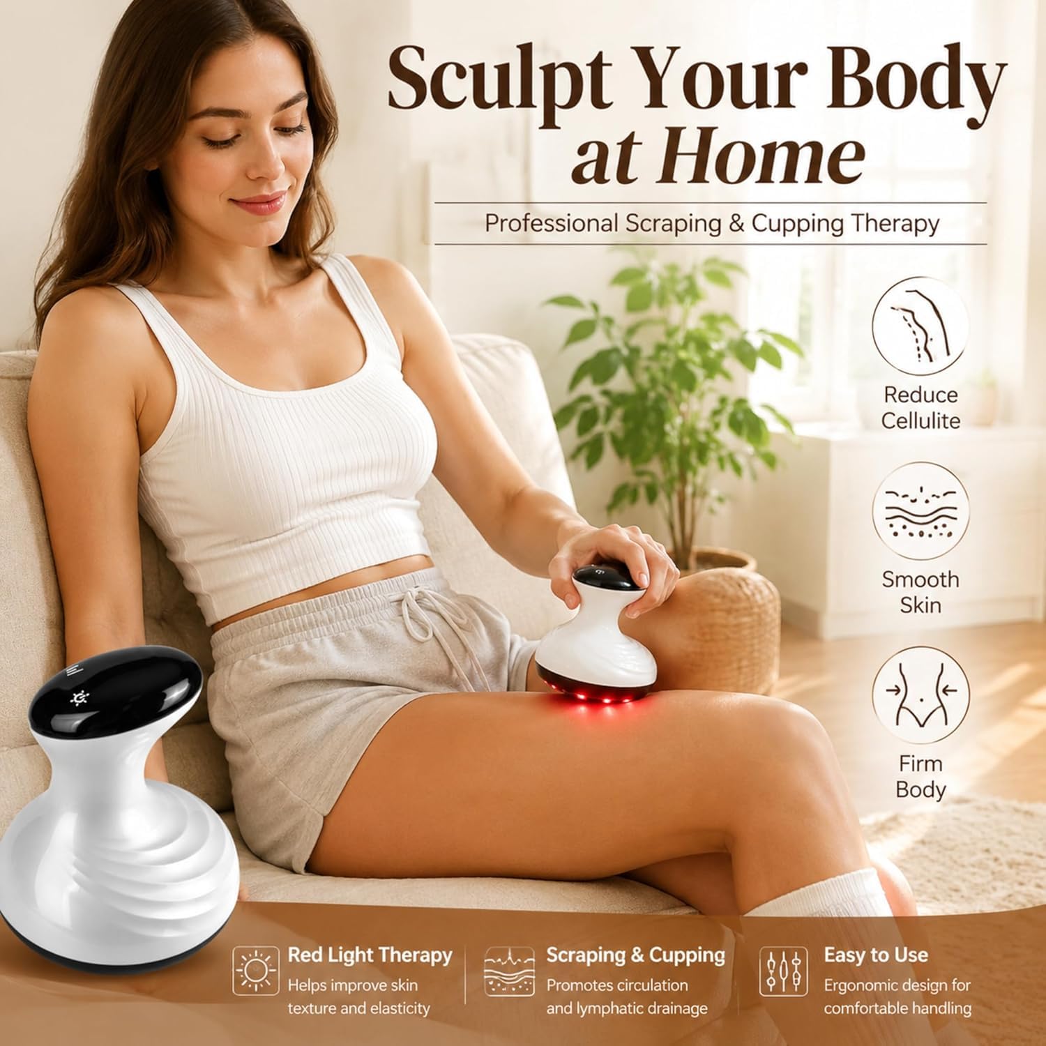 Cellulite Massagegerät, 4-in-1 Anti Cellulite Vakuum Massagegerät mit