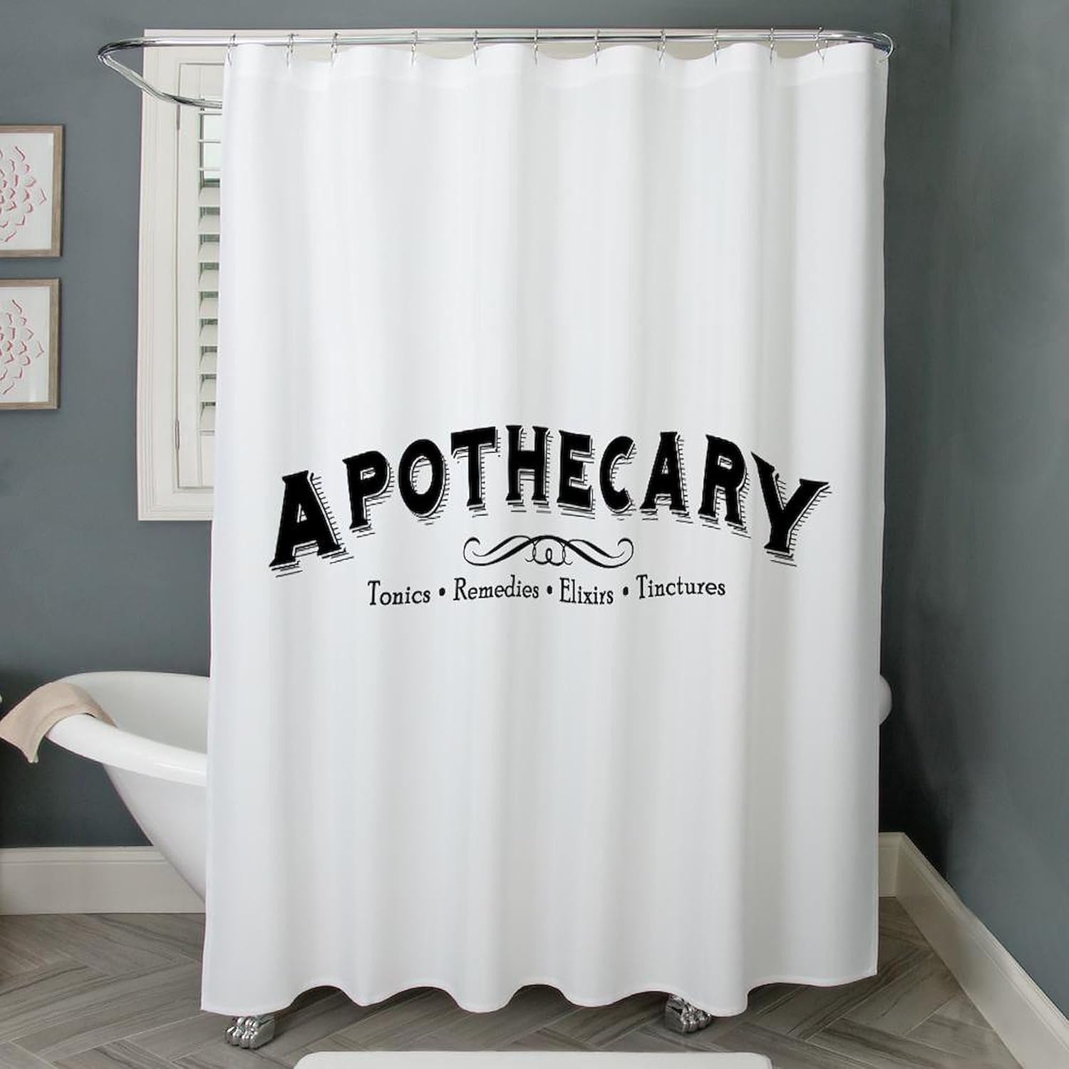 CafePress Apothecary Decorative Fabric Shower Curtain