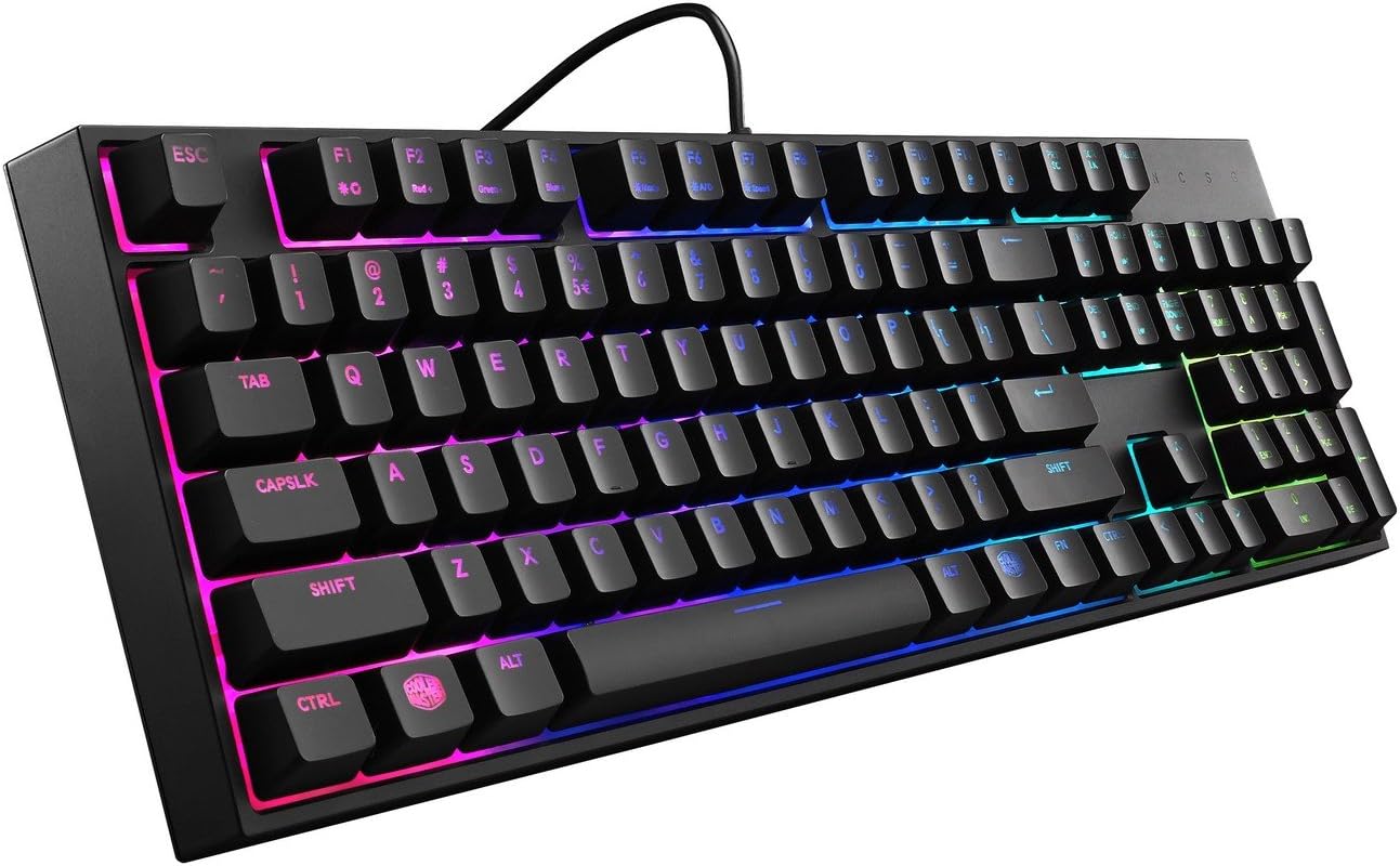 Cooler Master MasterKeys Lite L Keyboard, US Layout - Ultra-Durable and Tactile Mem-chanical Key Switches, RGB Backlighting, and Customisable Keycaps,SGK-3040-KKMF1-US