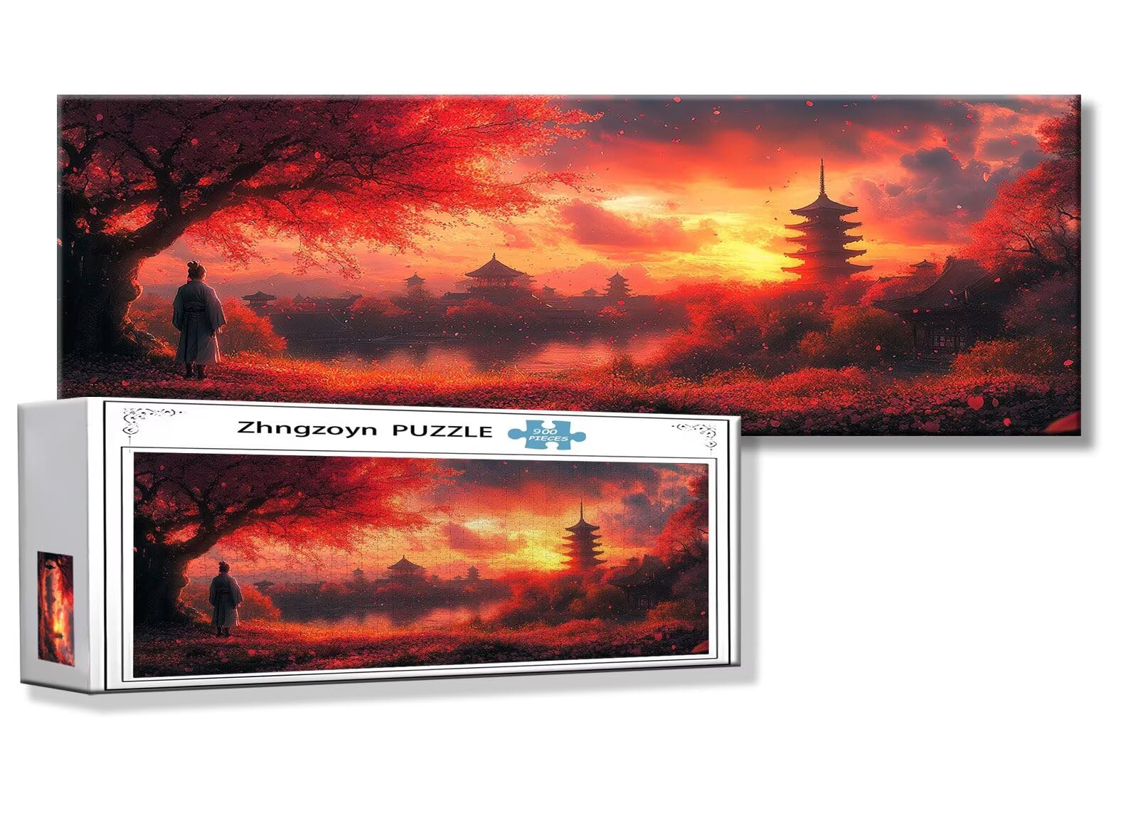 Puzzle Japon 900 Pieces Paysage Puzzle Adultes 87 x 34 cm DIY Difficile Classiques Jigsaw Panoramique, Adulte Jeu éducatif, 2025 Bois Jigsaw Art Impossible Famille Challenge, Cadeau pour Femme S-8