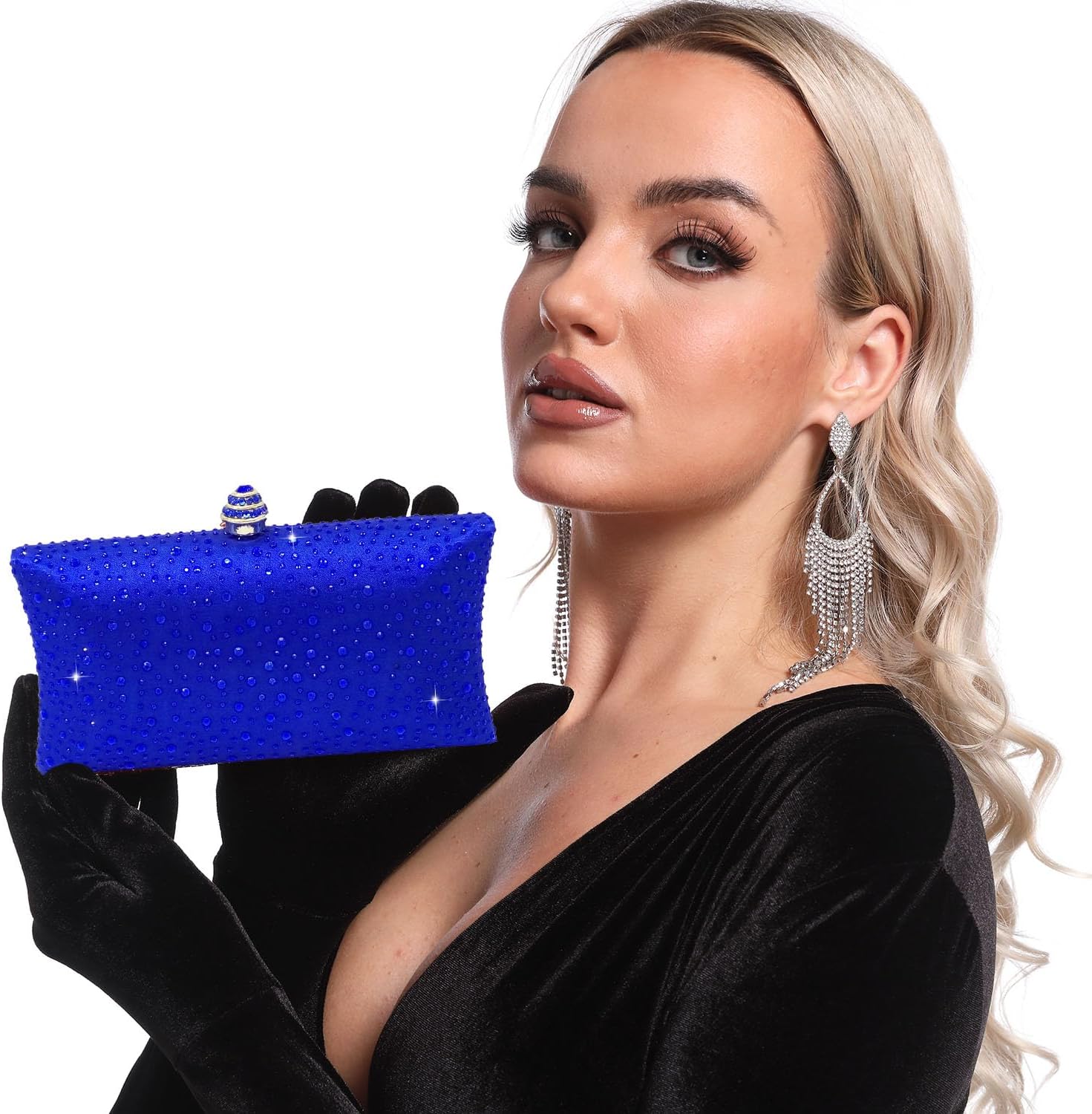 Boutique De FGG Crystal Clutch Purse for Women Formal Evening Bags Party Rhinestone Clutch Bag Wedding Prom Handbags,Mini - Image 4