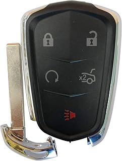 For 2014-2019 Cadillac ATS CTS XTS /2015-2018 Cadillac SRX Proximity Smart Keyless Remote Key Fob 5 BUTTON FCCID: HYQ2AB ;by AUTO KEY MAX (SINGLE)