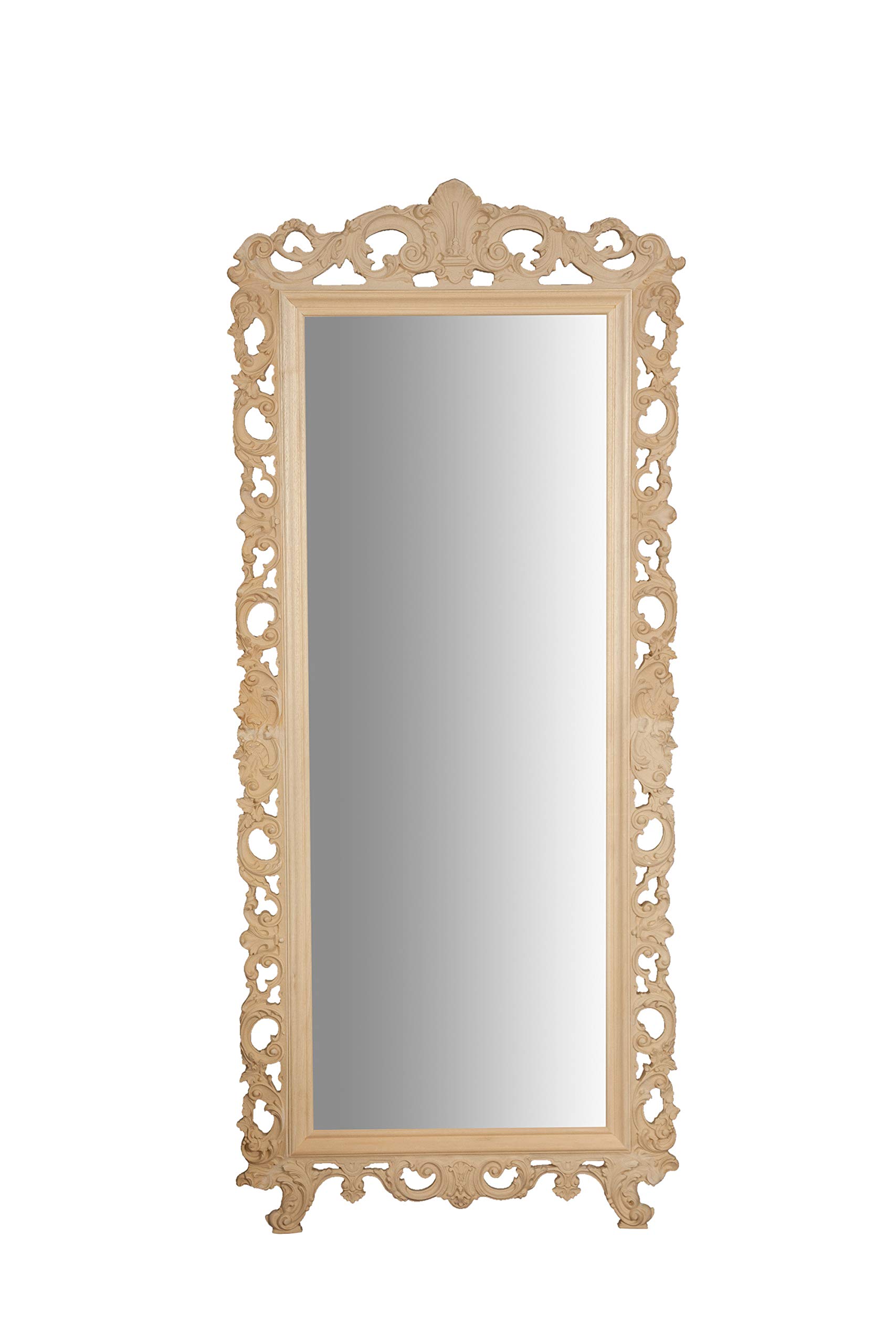 Biscottini Espejos Grandes de Pared Vintage 191x6x82 cm - Espejo Cuerpo Entero pie - Espejo Grande Pared Hecho a Mano recibidor