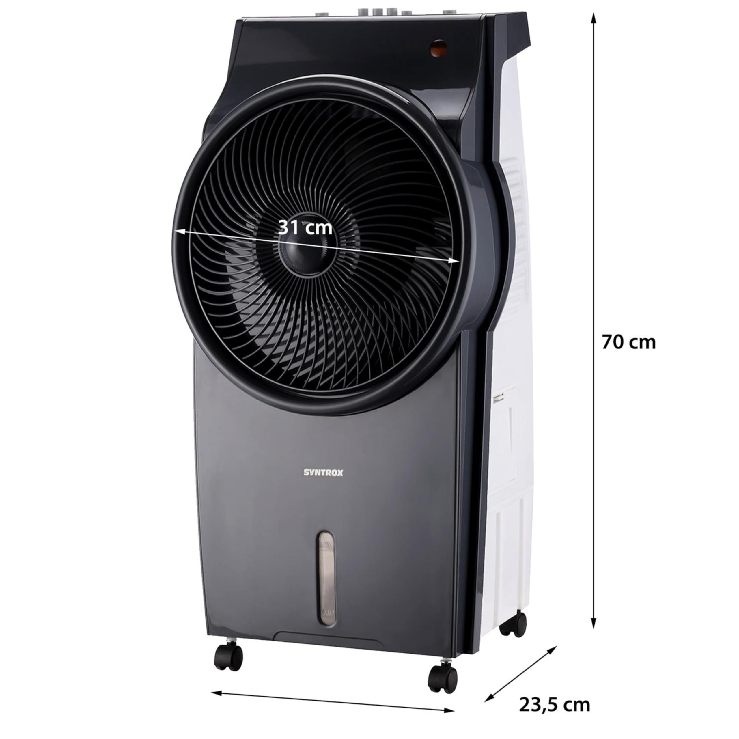 Syntrox Luftkühler mit Ventilator | Wasser gekühlt | Verdunstungskühler, Luftbefeuchter, Lufterfrischer, Multifunktionsgerät, inklusive Schwenkfunktion