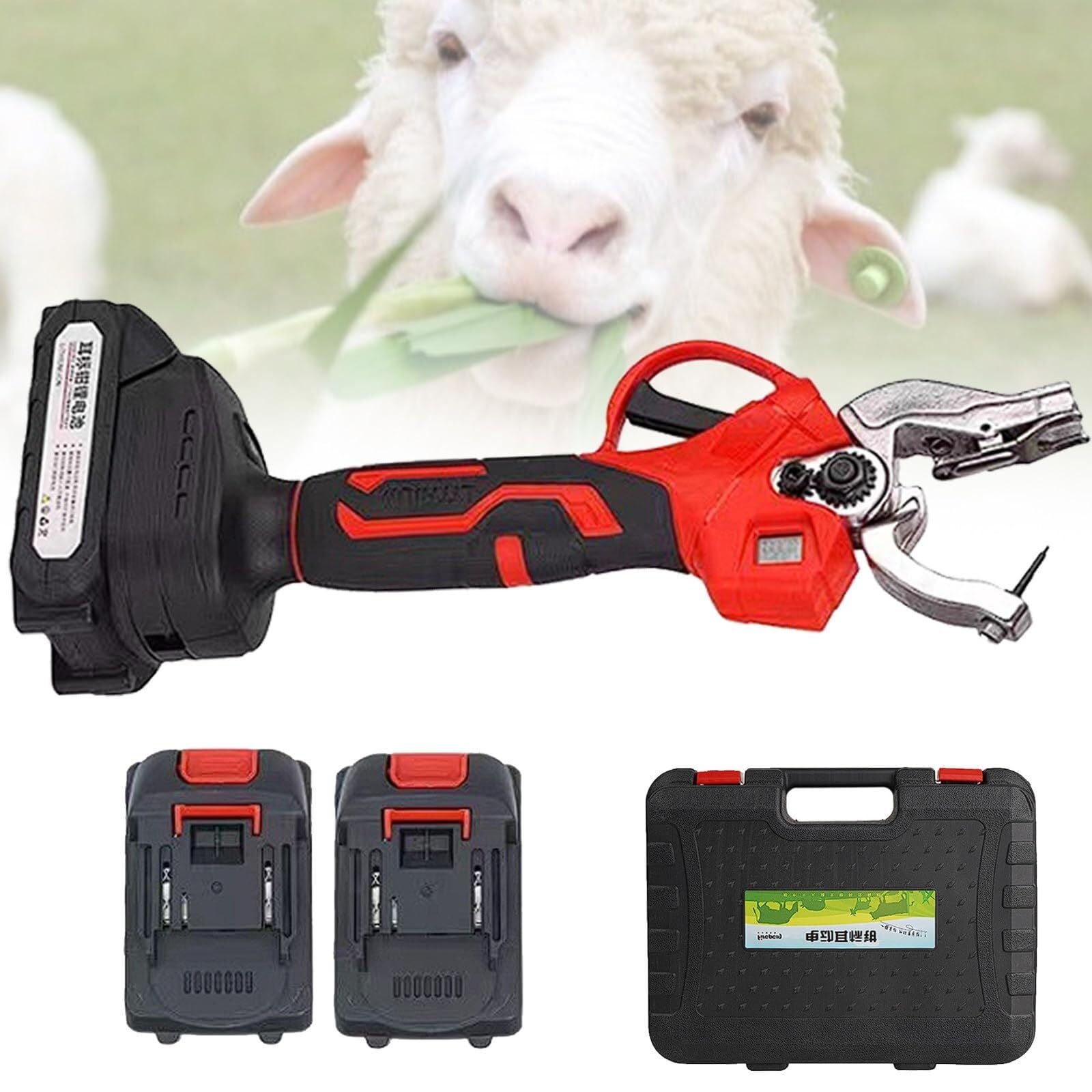 Pinza elettrica ricaricabile per etichettatura delle orecchie del bestiame con contatore digitale, strumento portatile per marcatori auricolari per bovini, suini e pecore