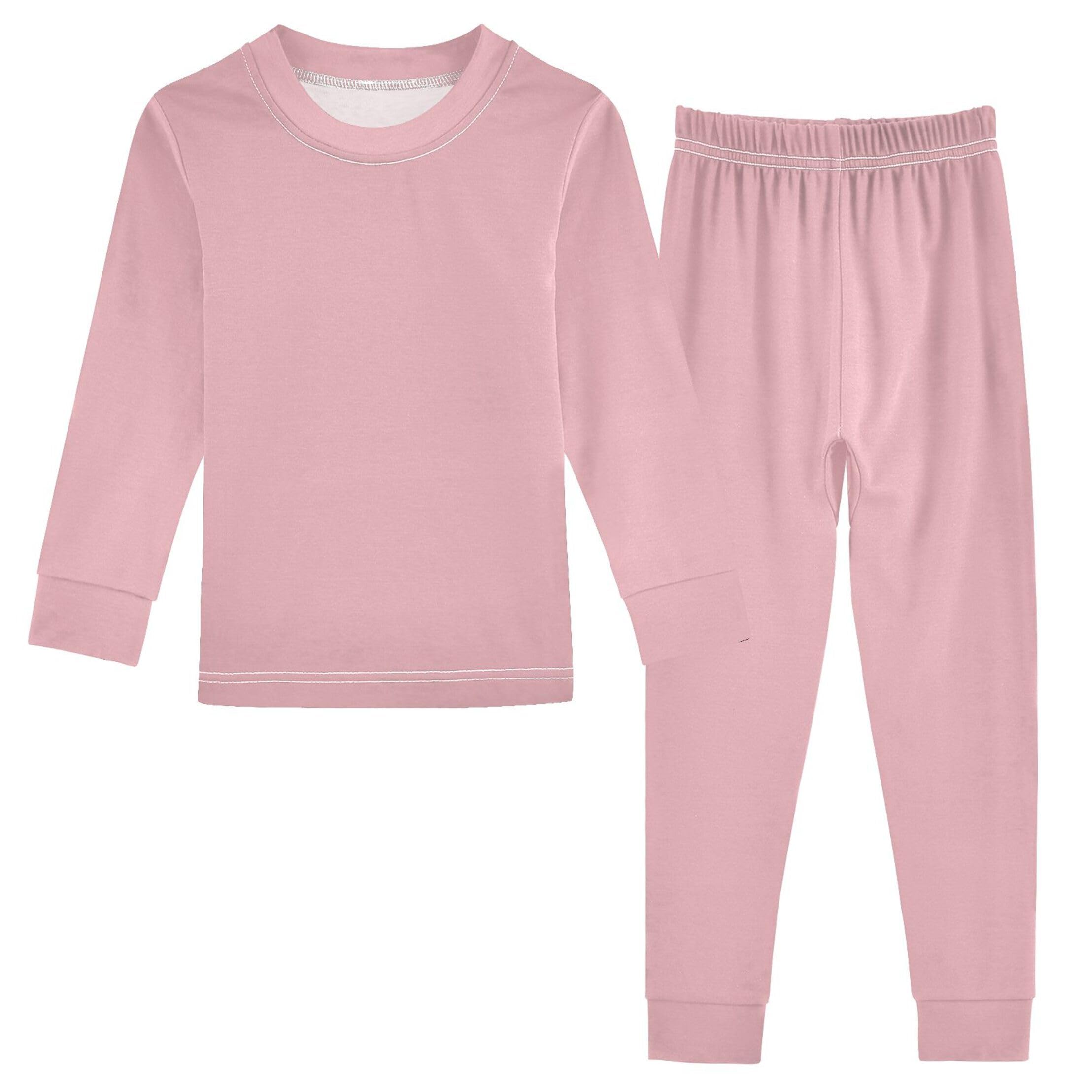 Pink Long Sleeve Pajamas Set Sleepwear Jammies 2pcs Set Pjs Pink 03