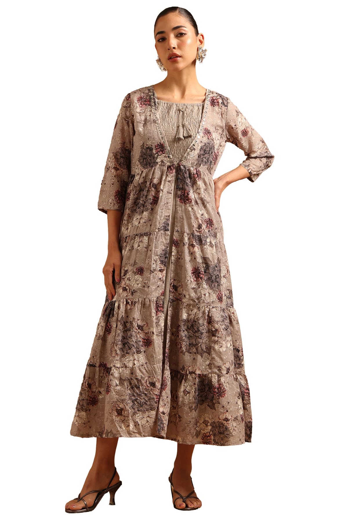 soch Womens Cotton Digital Printed Botanical Mirror-Detail Dress-picture-18