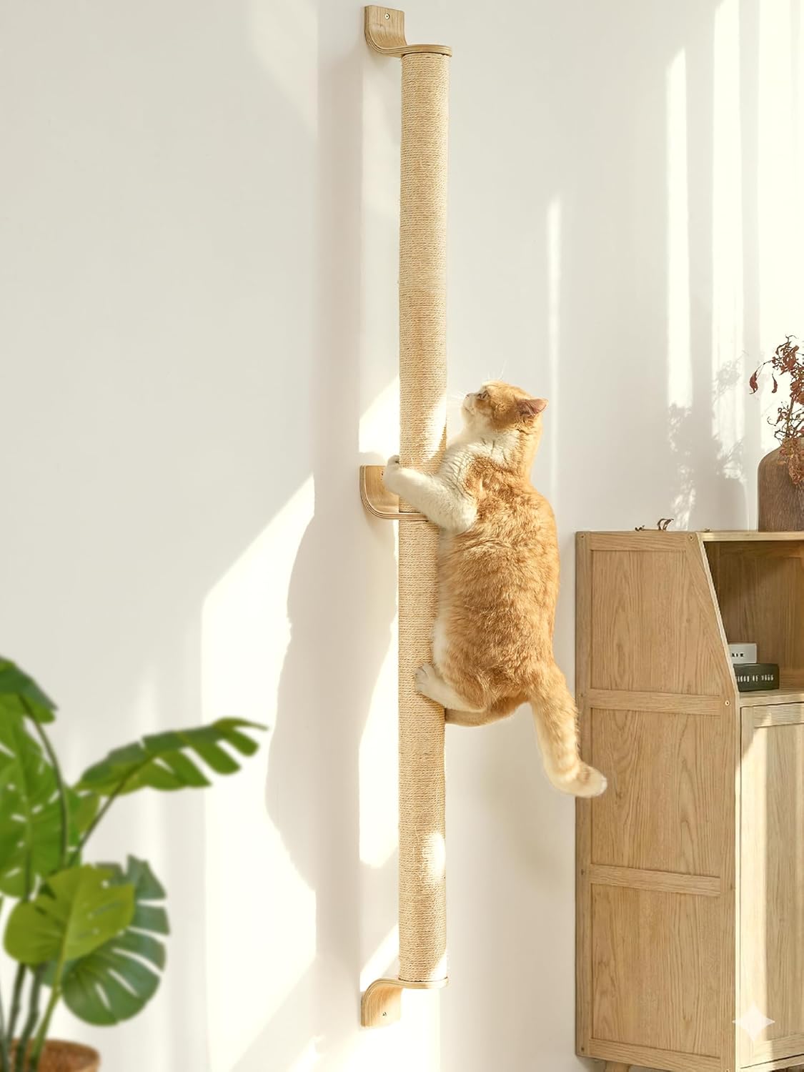 FUKUMARU Cat Wall Scratcher 60 inch Mounted