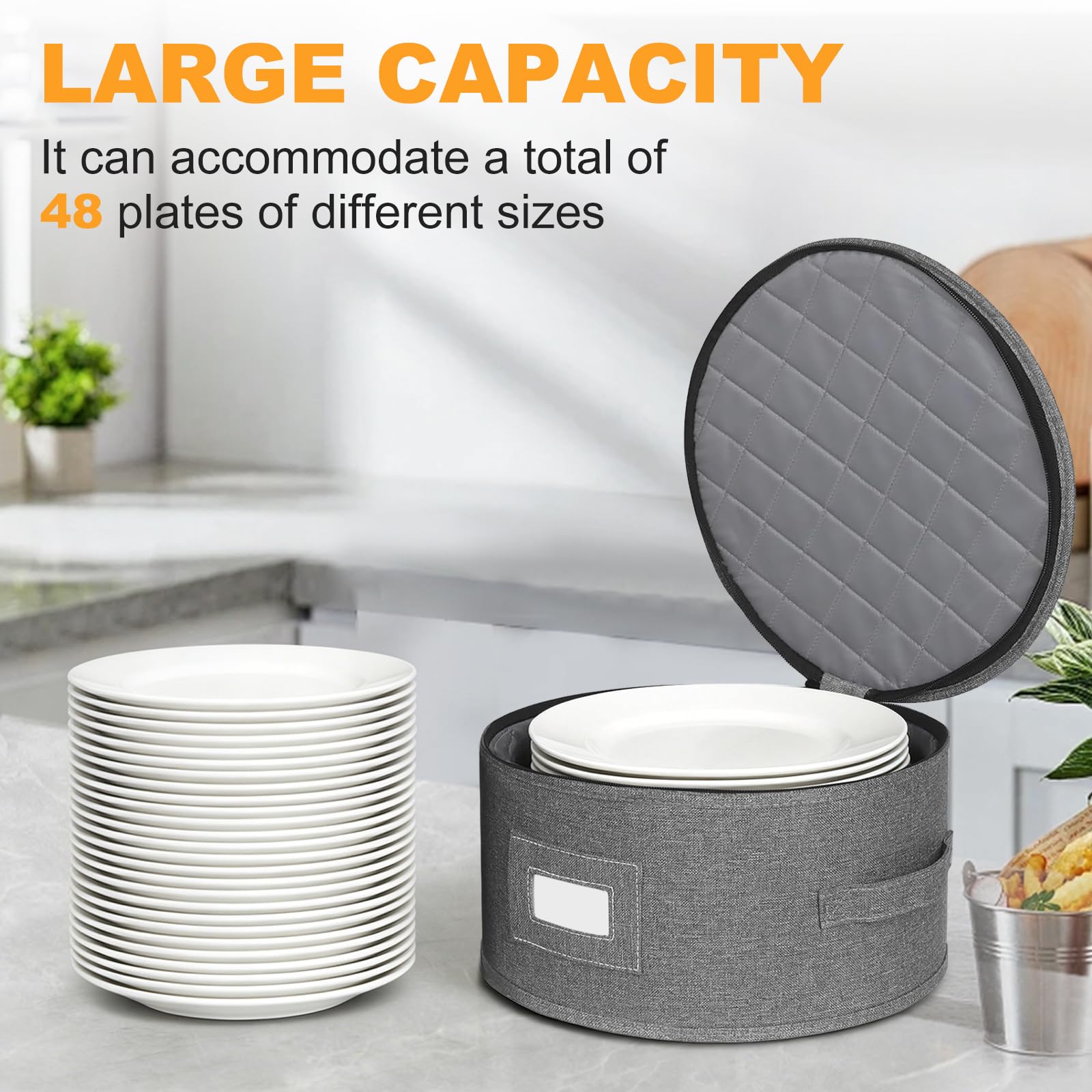 Lot de 5 boîtes de rangement en feutre pour assiettes, bols, tasses, verres à pied, conteneurs de rangement portables en porcelaine pour tasses, usage domestique, camping, pique-niques