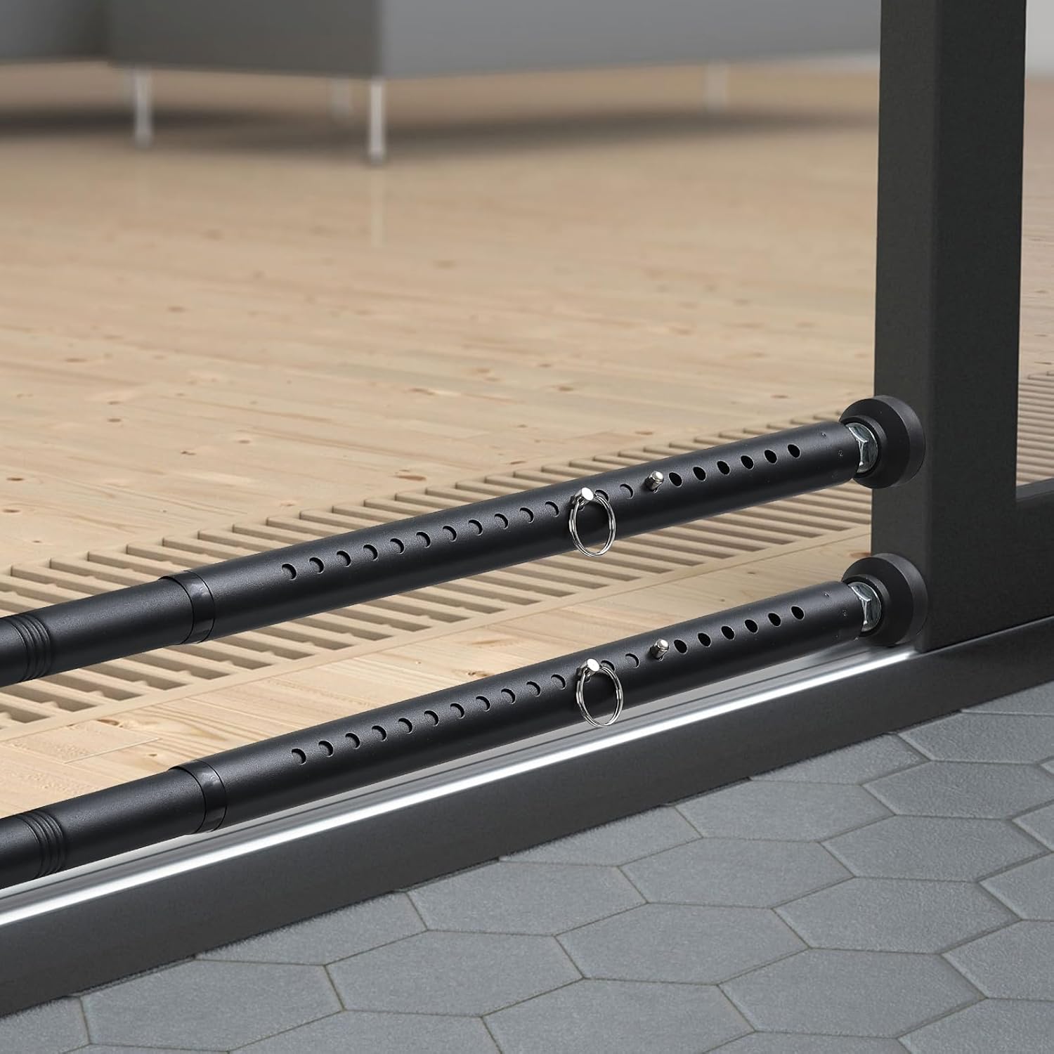 BeBecome Sliding Door Security Bar, 17–50 Inch Adjustable Patio Door Security Bar with Rubber Tips, Heavy Duty No Drill Door Stop for Apartment, Bedroom & Travel, White 2 Pack