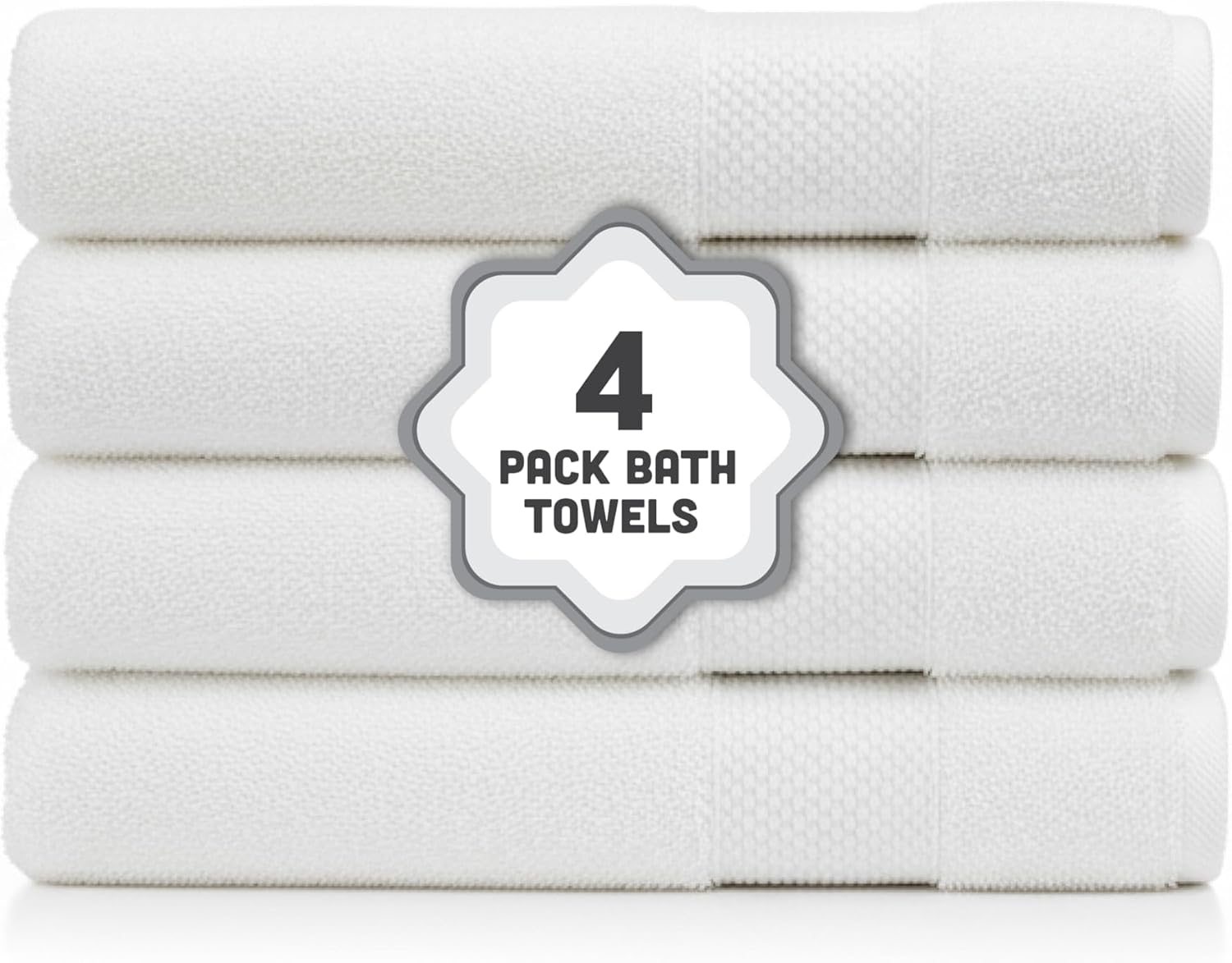 ASSOS Elegant Bathroom Decor Set: Includes Bath Towels - Perfect Apartment Essentials and Bathroom Accessories. (4 Pieces) Bath Towels (Off White)