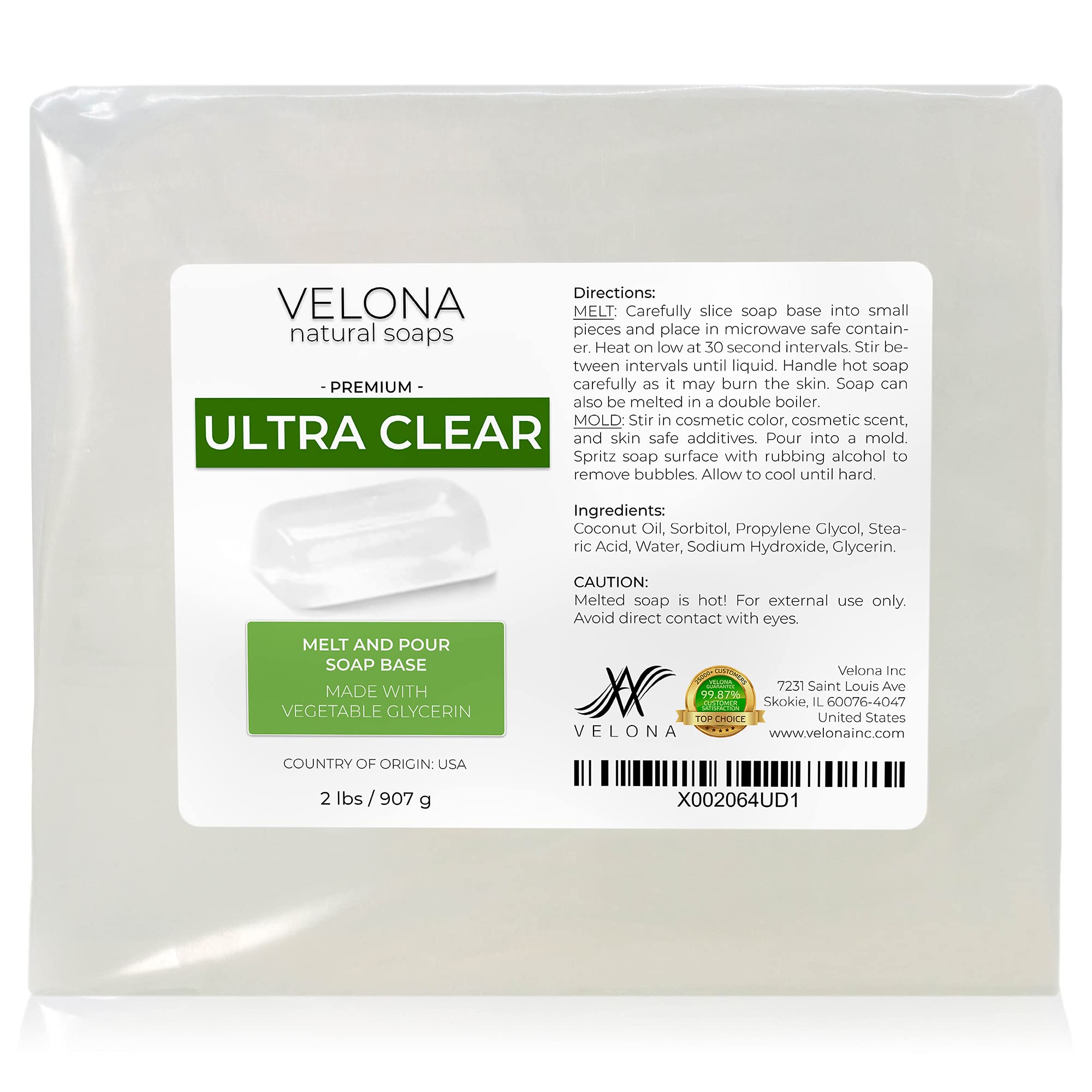 Buy 2 LB + 2 LB ULTRA CLEAR GLYCERIN Soap Base by Velona SLS/SLES