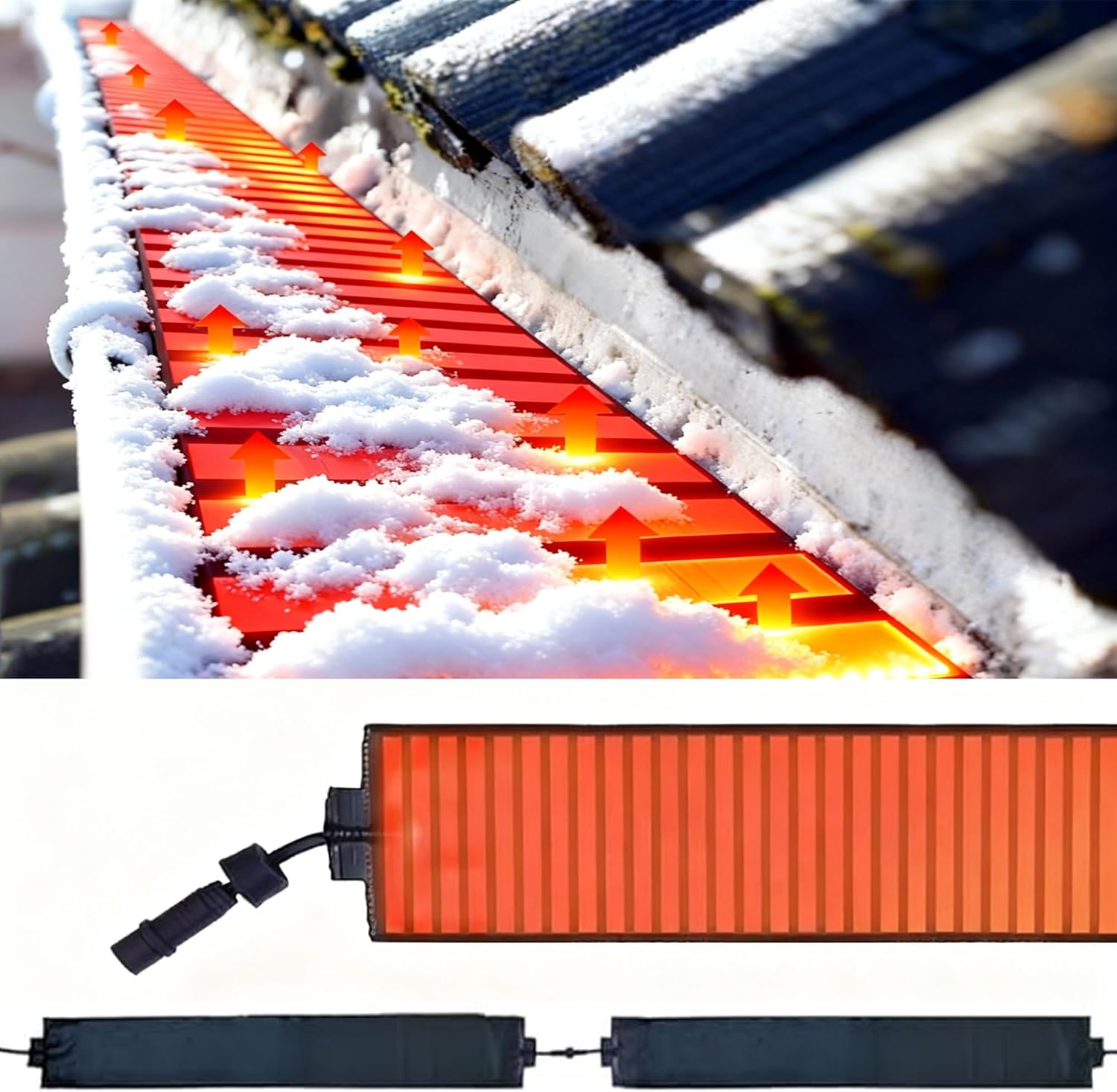 Heated Snow Melting Mats Outdoor Waterproof Snow and Ice Melting Mats PVC Heated Roof De-Icing Kit for Proof and Sidewalks(12x500cm/4.7x197 inch)