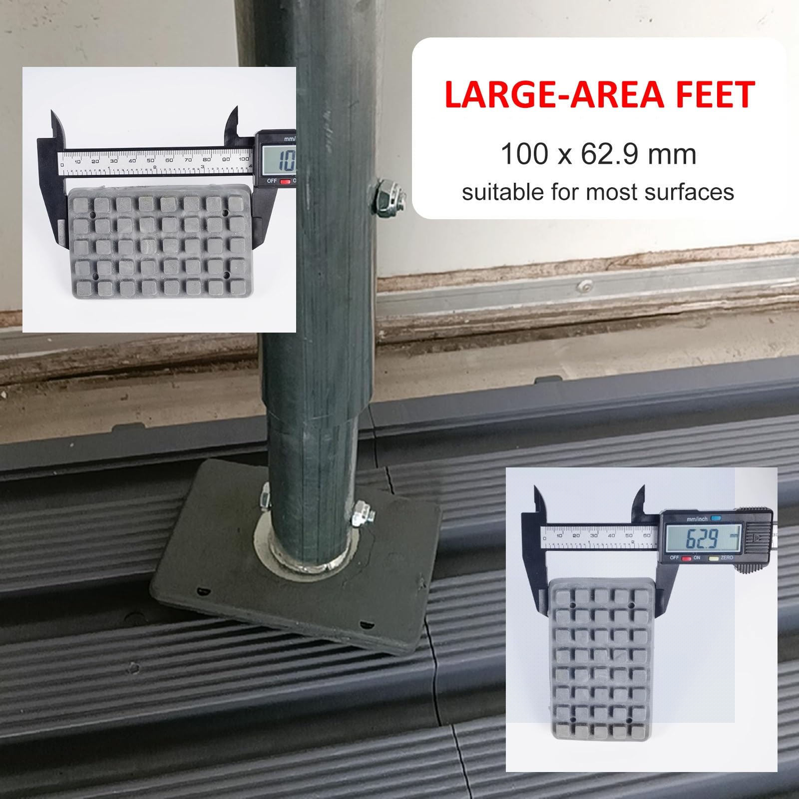Drążek ładunkowy do łóżka pickupa, drążek stabilizatora ładunku ze stopu aluminium z podkładkami pod stopy 10 x 6,5 cm i wbudowanymi sprężynami, regulowana długość