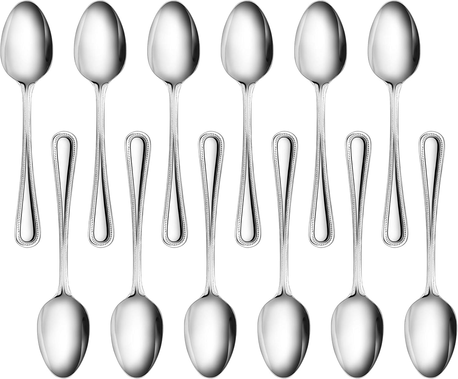 New Star Foodservice 58543 Bead Pattern, 8/0 Teaspoon, 6.3-Inch Set of 12