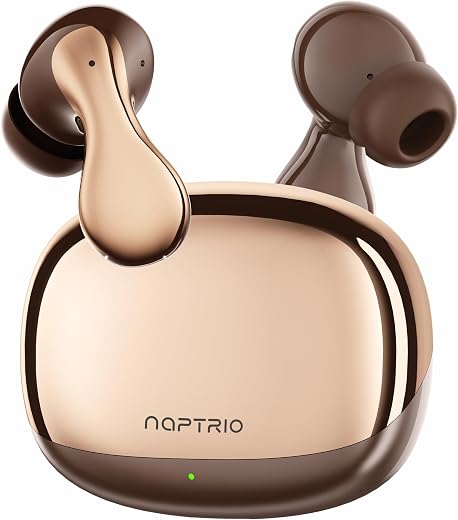 NAPTRIO Wireless Earbuds, Bluetooth 5.x in-Ear Headphones with Premium Sound, [Gold Brown], Ergonomic Design, Long Battery...