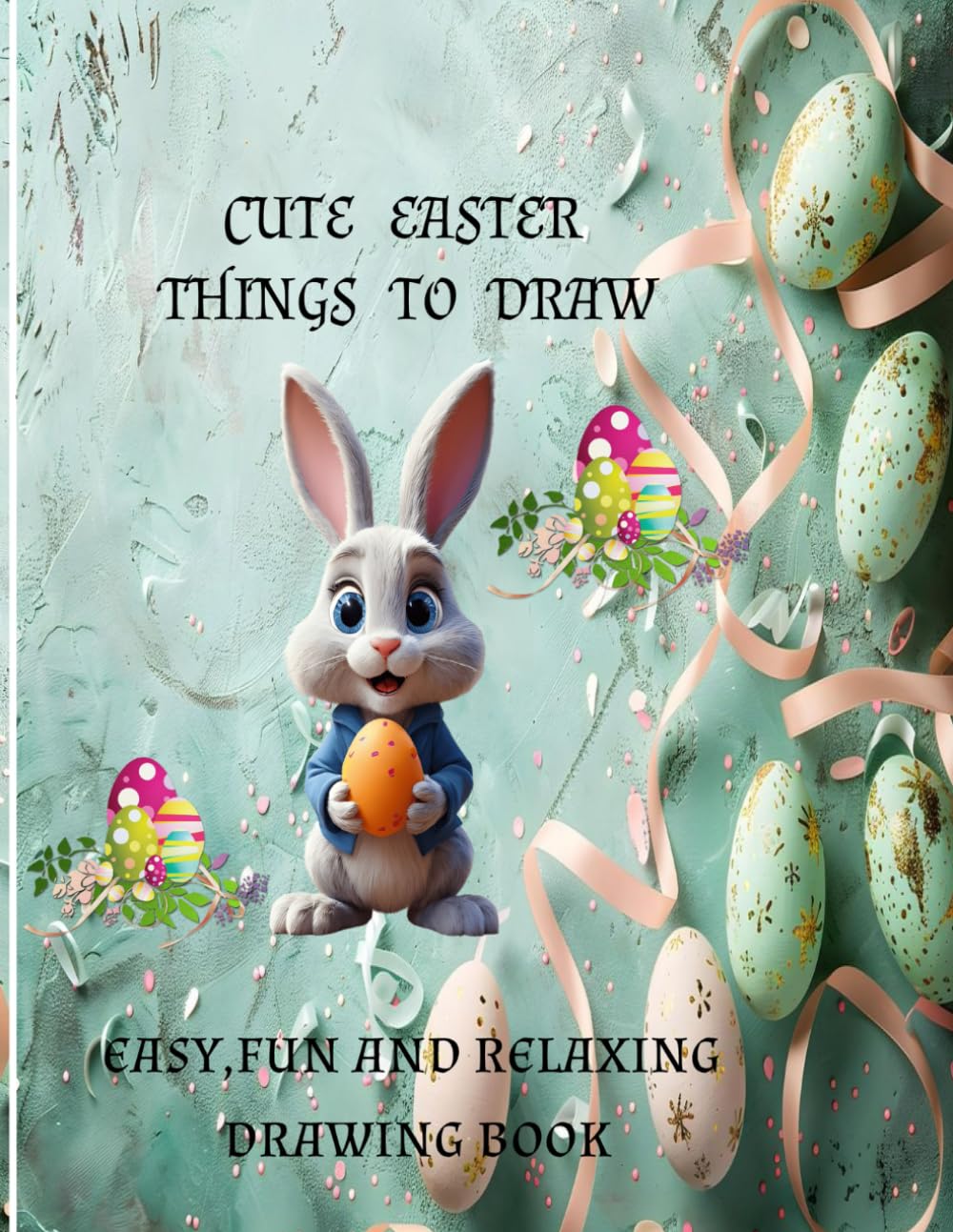 cute easter things to draw: easy,fun and relaxing drawing book for all ages