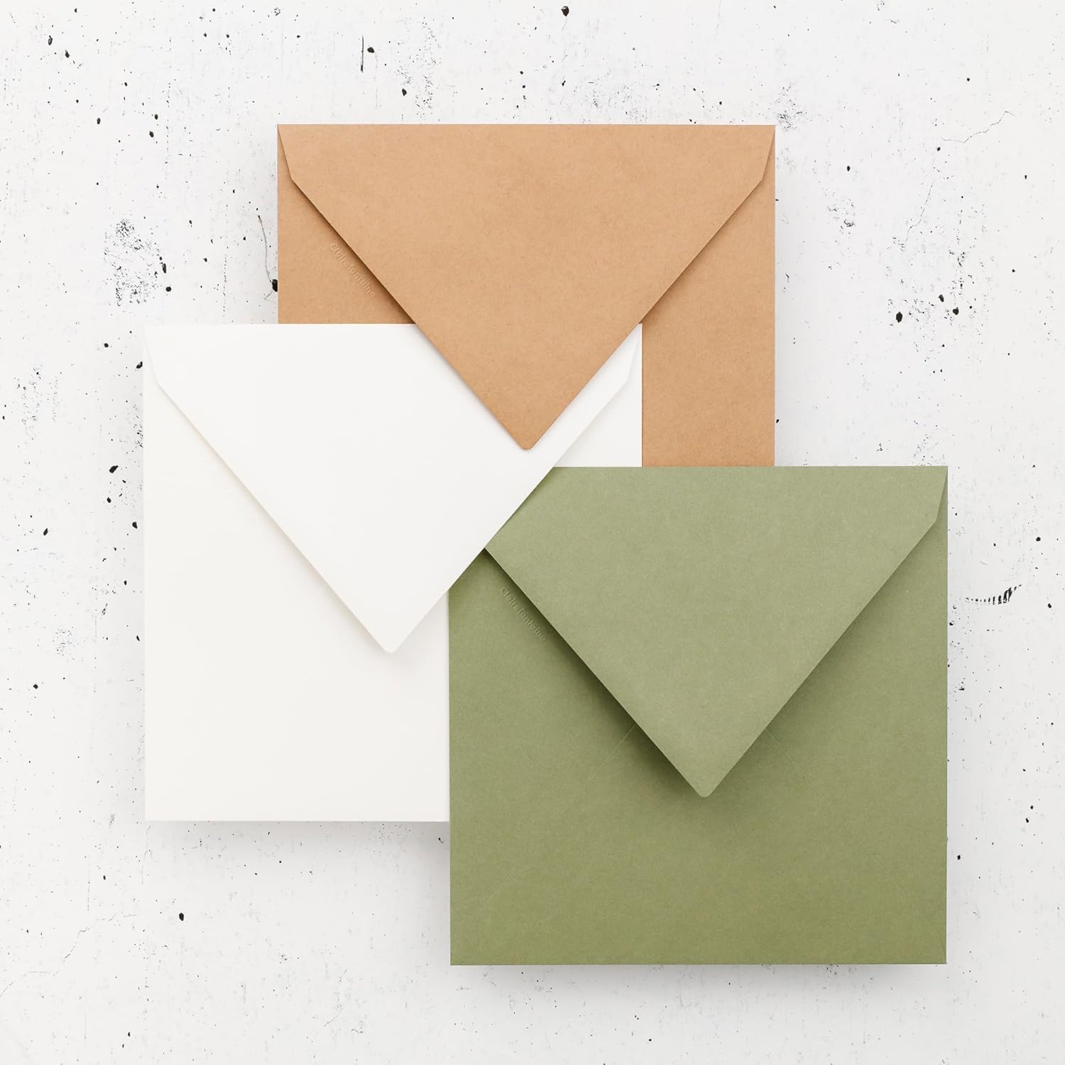 Clairefontaine 5073C - Pack of 20 Square Envelopes - 16.5 x 16.5 cm - 120 g/m² - Sage Green - Invitation for Events and Correspondence - Pollen Range - Smooth Premium Paper