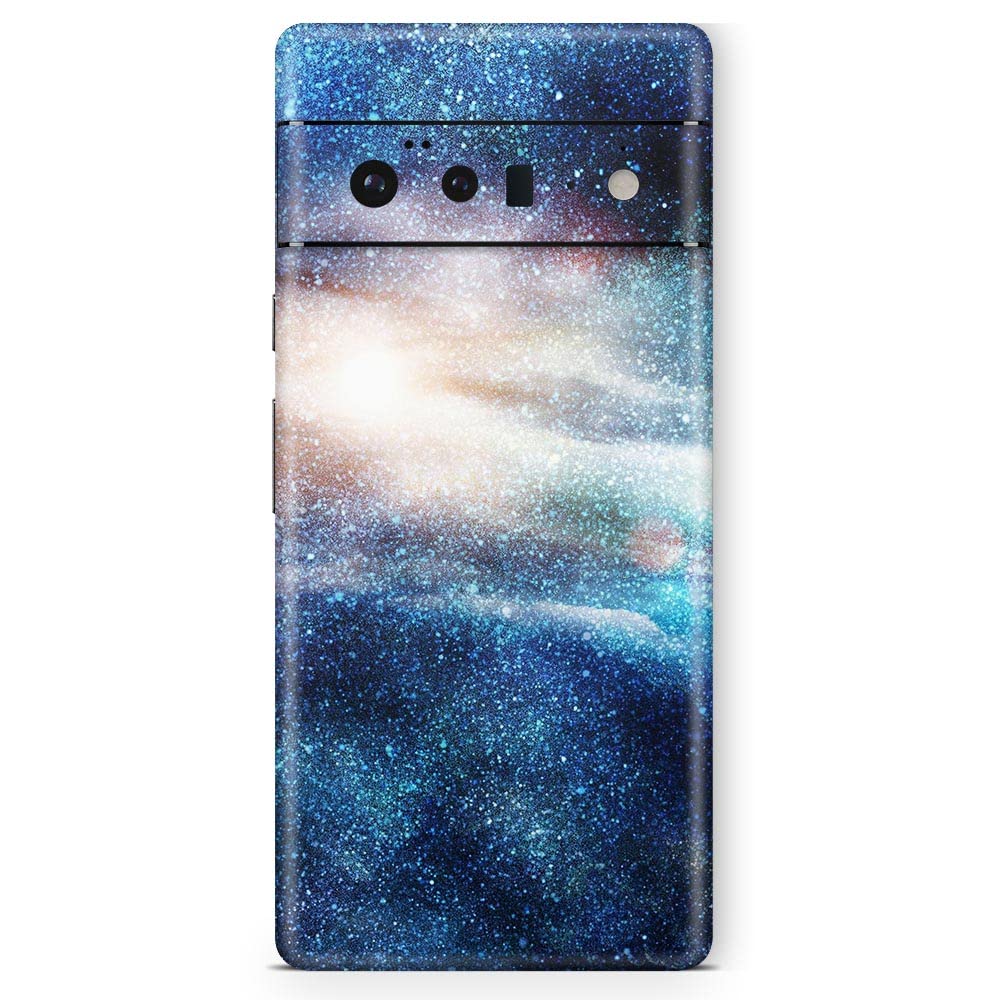 Design Skinz Blue & Gold Glowing Star-Wave Skin Decal Vinyl Full-Body Wrap Kit Compatible with Google Pixel 6