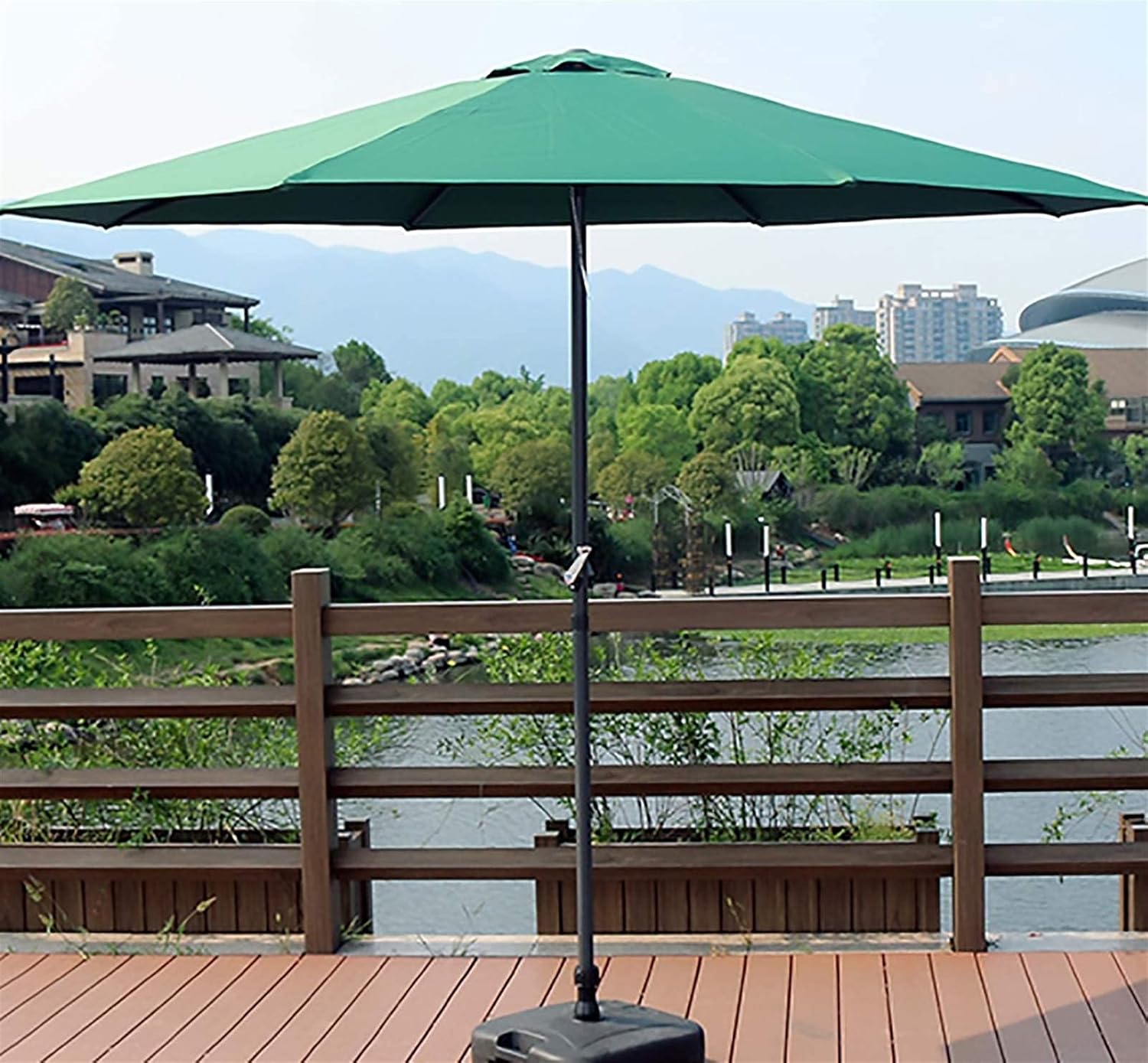 Parasol Umbrella Garden Parasol Umbrella for Table, Outdoor Windproof Sunscreen with 3.8cm Bold Support Poles, UV Protection Patio Umbrellas, Green