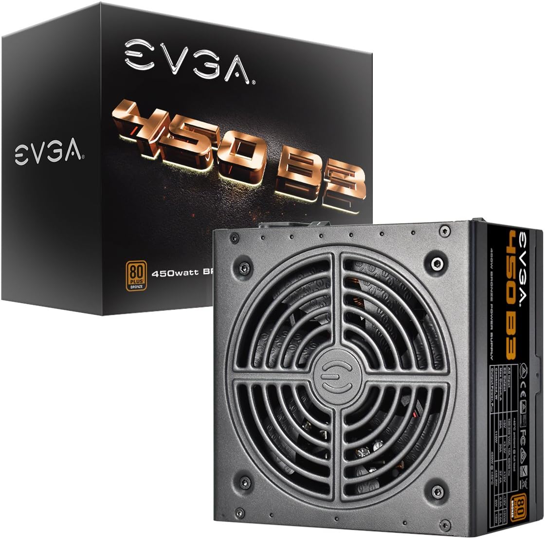 EVGA 450 B3, 80+ BRONZE 450W, Fully Modular, EVGA ECO Mode, 5 Year Warranty, Compact 150mm Size, Power Supply 220-B3-0450-V1