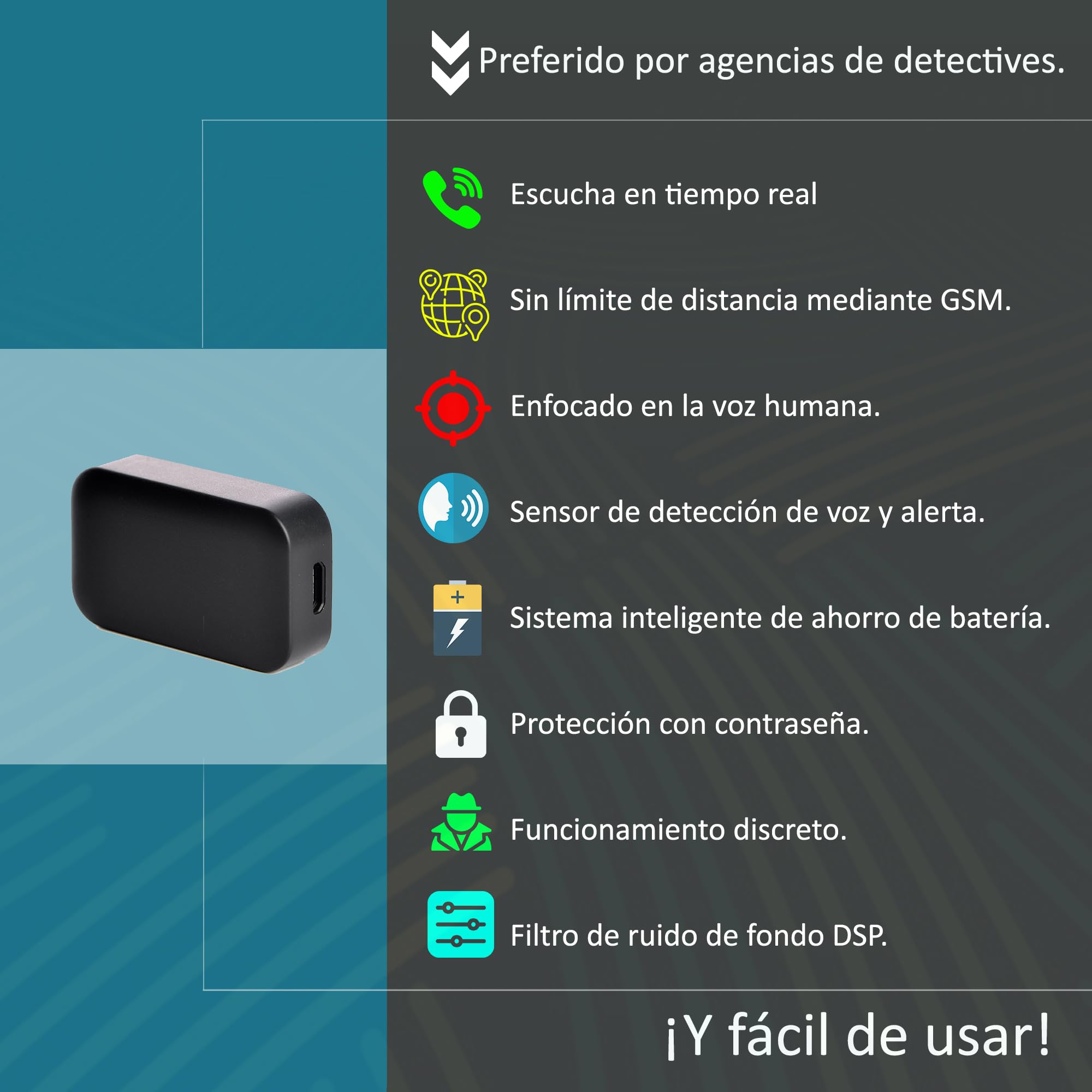 [Actualizado 2025] Pequeños grabadora de Voz espia Dispositivos de Escucha gsm en Tiempo Real, Error gsm espía Te Llama o tú lo Llamas, grabadora espia con Mejora de Voz microfono espia