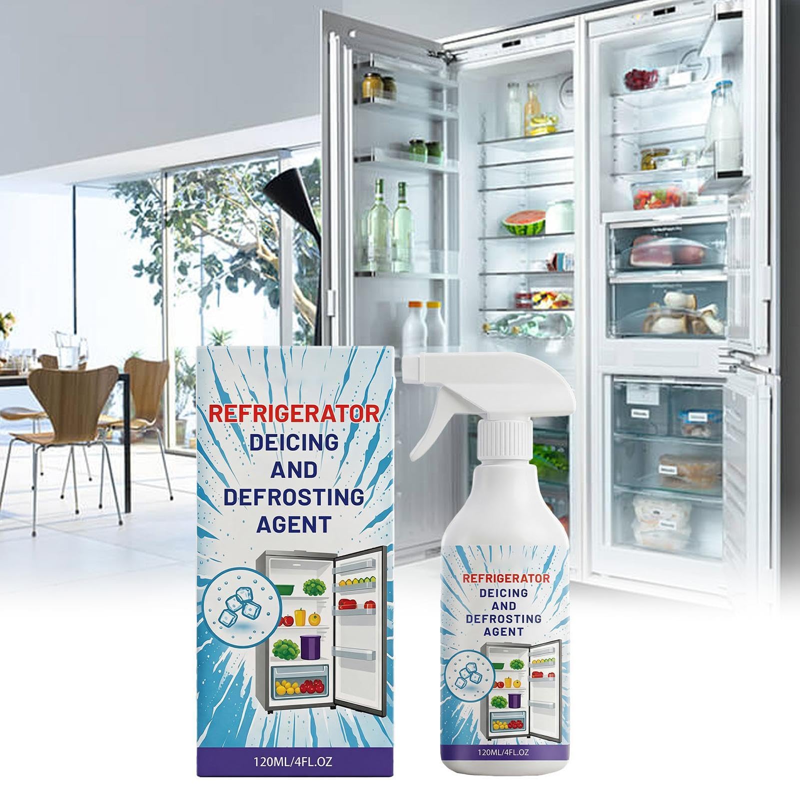 Scongelatore Rapido 120ml Spray Elimina Ghiaccio per Frigorifero Congelatore Multiuso
