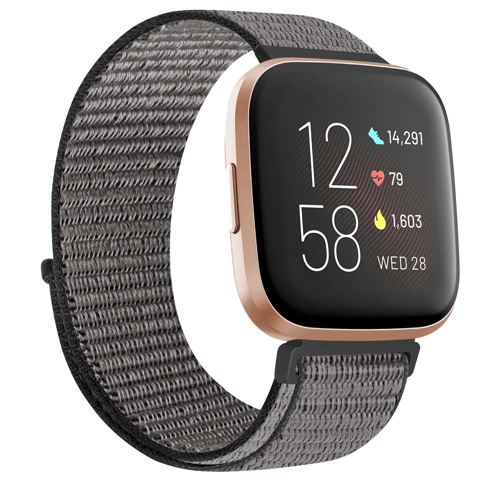 KIBDSNG Nylon Strap Compatible with Fitbit Versa 2 Strap/Versa Lite/SE/Versa Strap