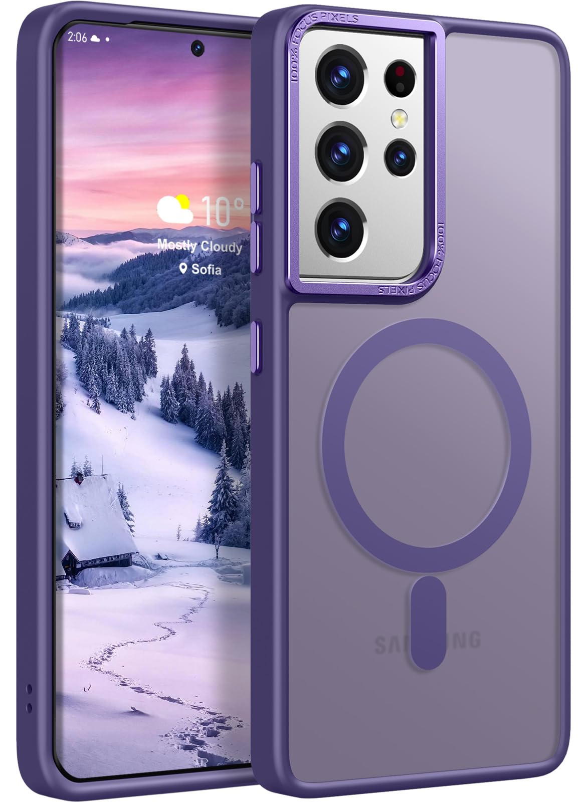 Rayboen for Samsung Galaxy S21 Ultra Case Magnetic, [Compatible with Magsafe] Protective Slim Fit Skin Feel Phone Cover for S21 Ultra 5G with