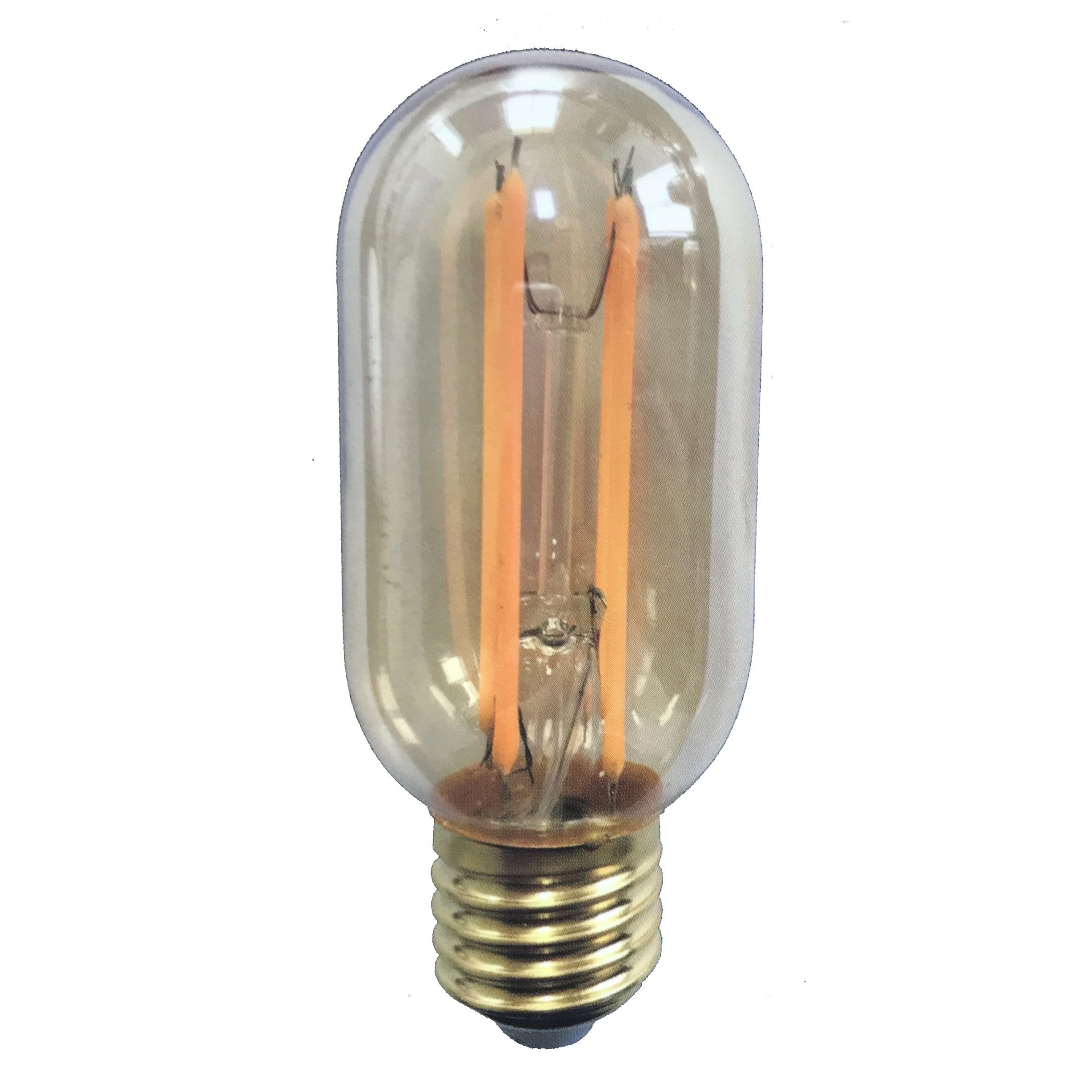 Leyton Lighting Gold Vintage Tubular T45 Led Filament Lamp - 4W 2000K E27 Cap (Edison Screw) Dimmable Size 4