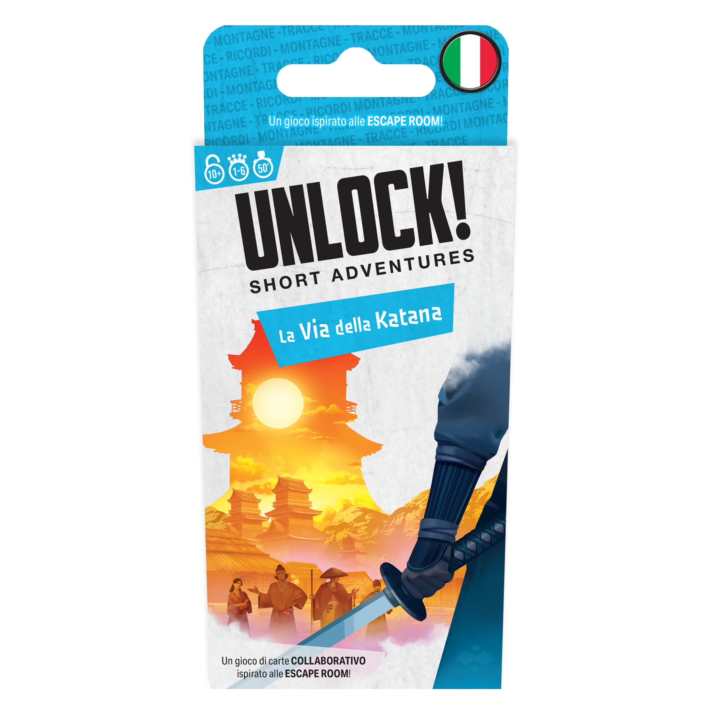 Asmodee Unlock! Short Adventures 14 - The Way of Katana, Board Game with App, Escape Room, 1-6 Players, 10+ Years, 50 Minutes, Italian Edition