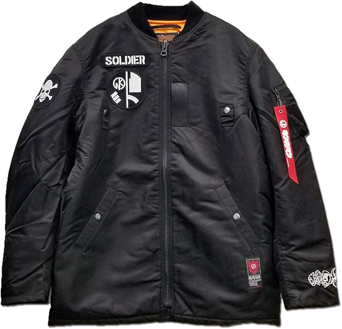 Amazon キン肉マンソルジャー牧師 ロングma 1 ブラック マッスルアパレル Xl コート ジャケット 通販