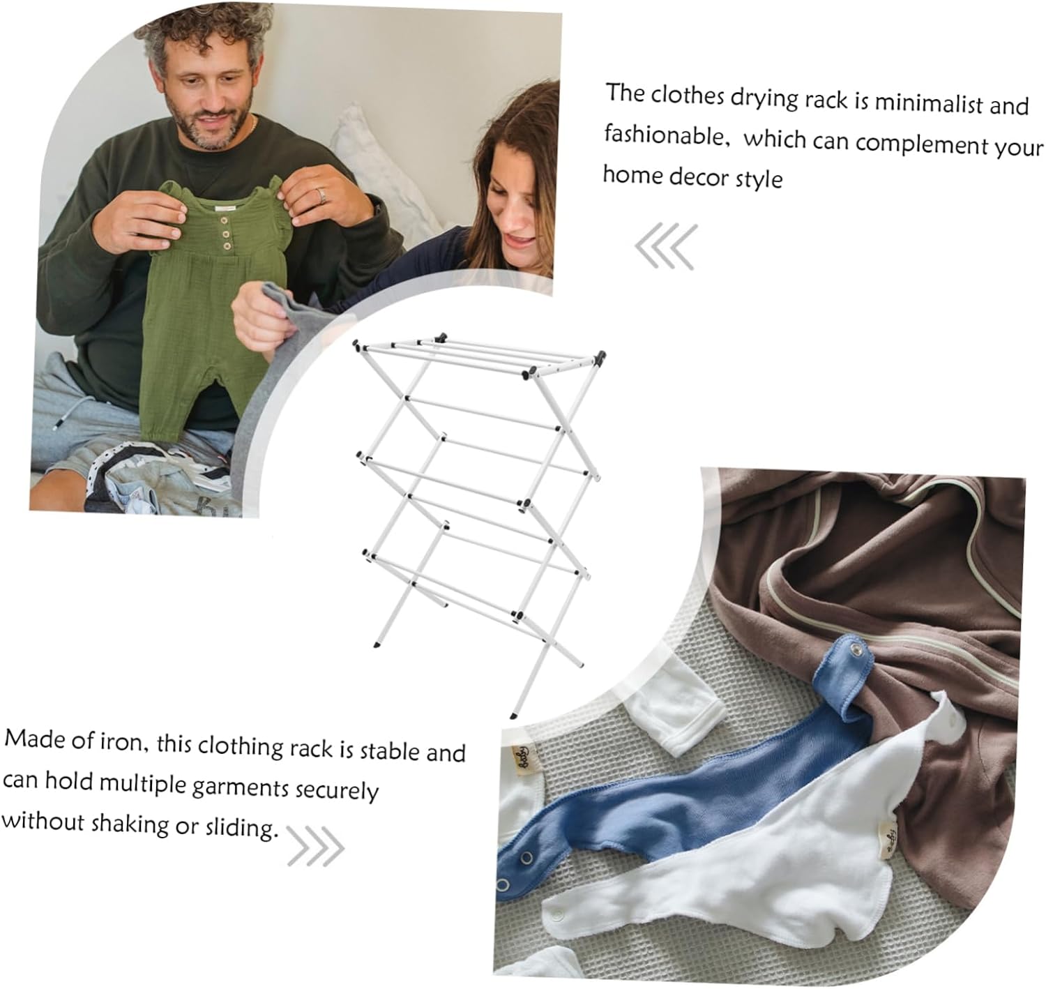 Unomor Indoor Clothes Drying Rack Heavy Duty Towel Garment Organizer for Home Use Compact Stylish Design for Quick Drying for and Bedrooms