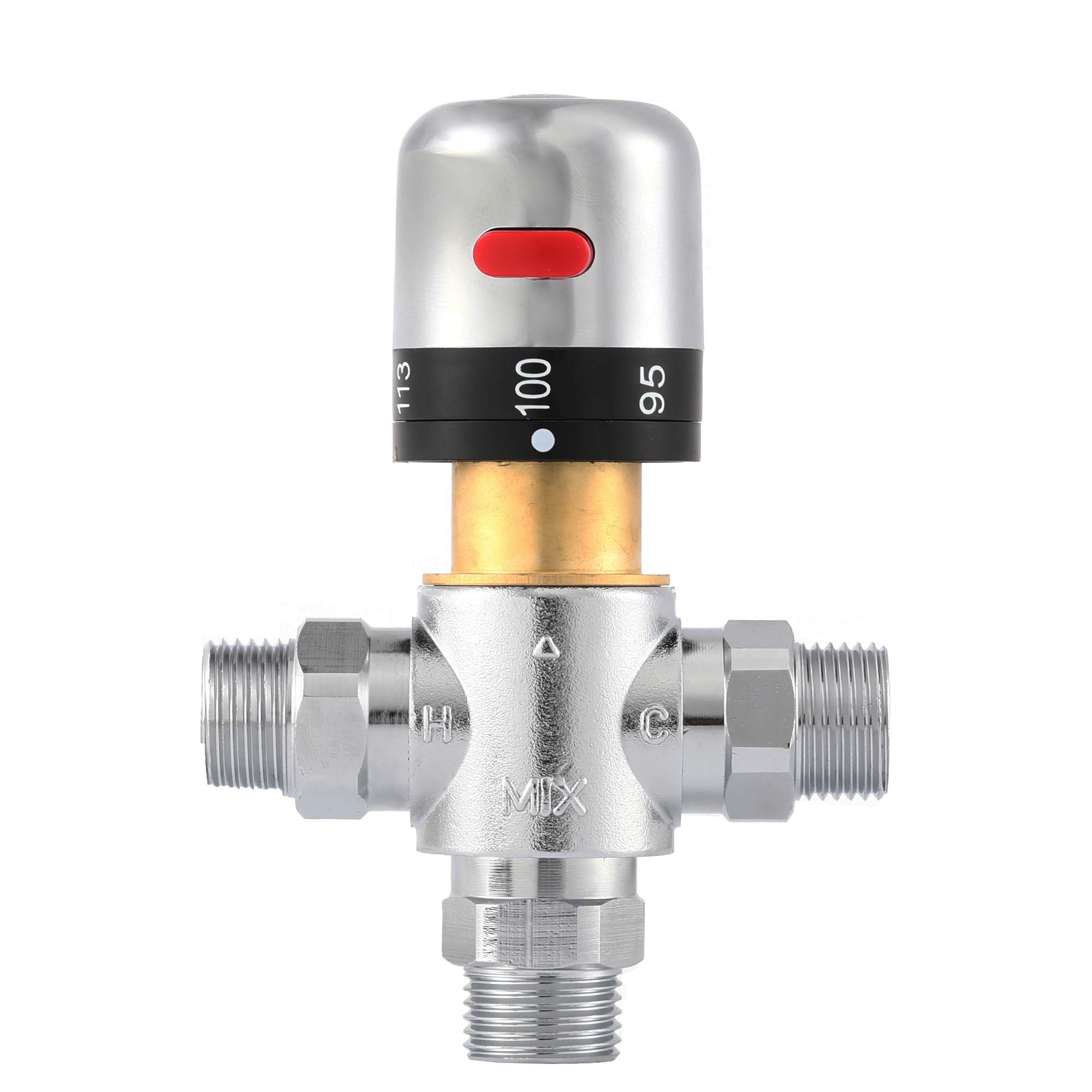 Produktbild von Pronese 4 PCS Below Deck Mixing Valve,3/8" Compression LF Brass Body,Thermostatic Mixing Valve For Hot And Cold Water,Compression Sleeve And Nuts