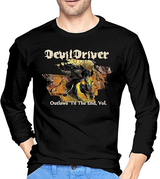 Amazon Co Jp ミステリアスデビルドライバーアウトロー ティルザエンドtシャツメンズクルーネック長袖クールコットン服グラマラス ファッション