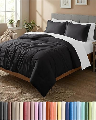 Miniatura 48 de Juego de edredón de tamaño Queen - Juego de cama de 3 piezas para todas las estaciones - 1 edredón suave acolchado con cintas en las esquinas y 2