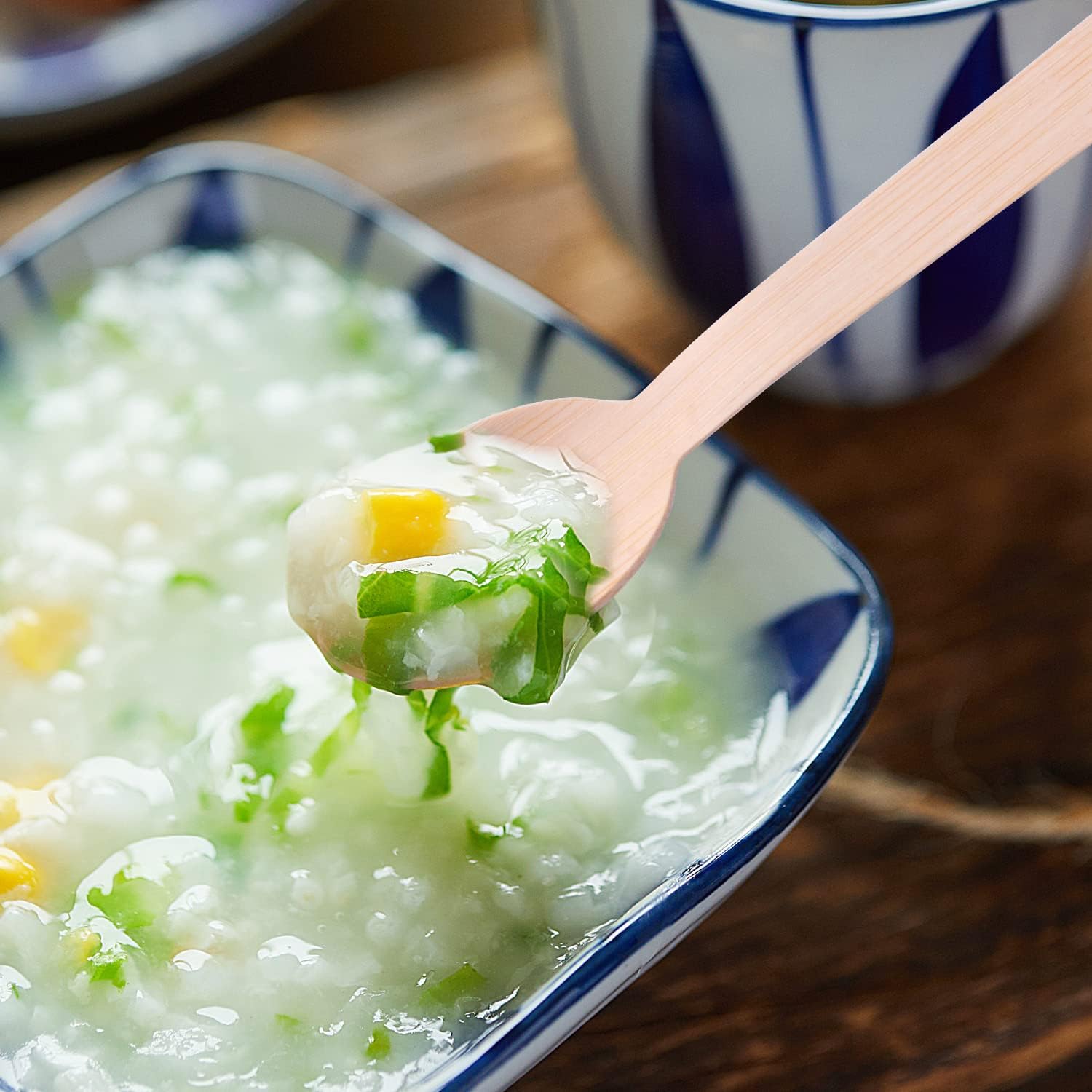 Bamboo Utensils -300 PK 6.7" Bamboo Spoons Disposable Compostable Bamboo Cutlery Set Biodegradable Eco Friendly Renewable Utensil/Flatware Spoon