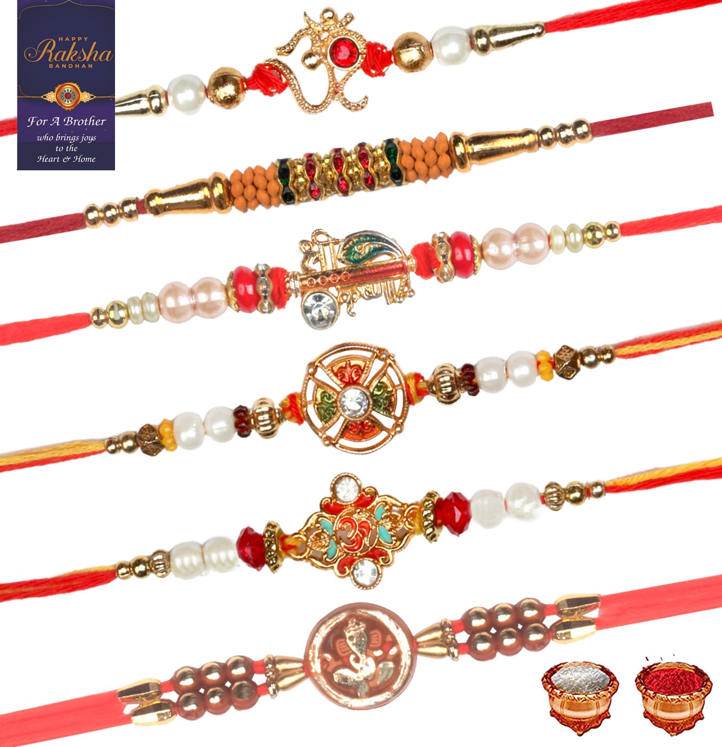 De Marquis Designer Rakhi Set Of 6 With Roli Chawal and Card For Rakshabandhan | Rakhi For Brother | Rakhi For Kids | Bhaiya Rakhi (B0CFSF7TGW) Amazon Price History, Amazon Price Tracker