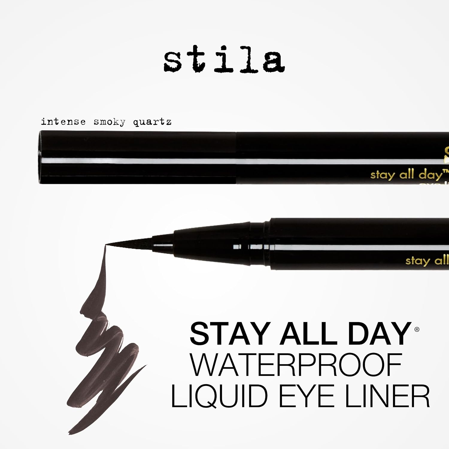 stila Waterproof Liquid Eye Liner, Stay All Day Makeup with Fine Brush Tip Lasting Satin Finish, Smudge-Proof & Transfer-Resistant