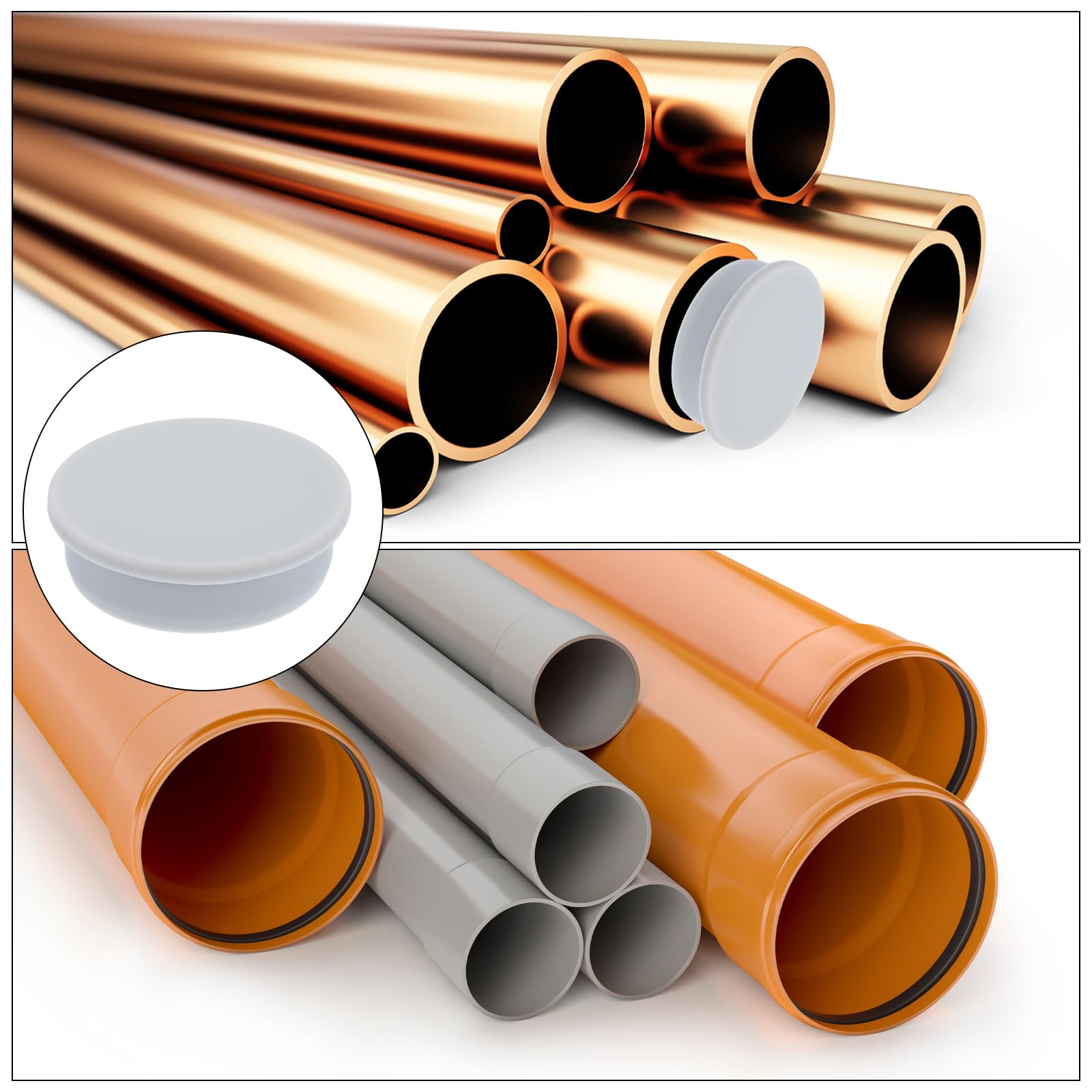 Tappo In Silicone A Forma Di T - Per Fori 58,6mm, Resistente Ad Alta Temperatura, Grigio - Foto 3